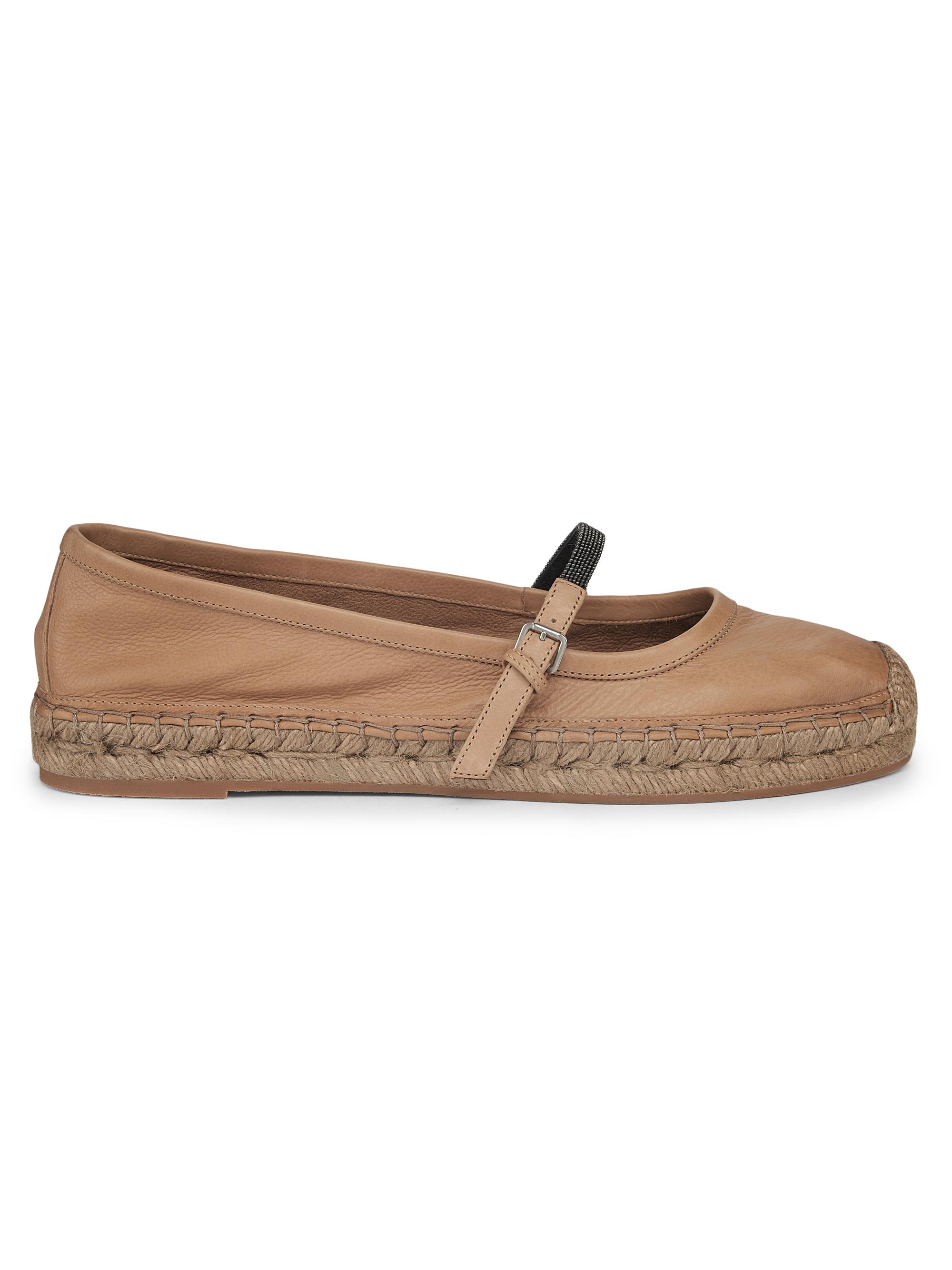 Brunello Cucinelli Monili-Embellished Leather Espadrilles | Saks