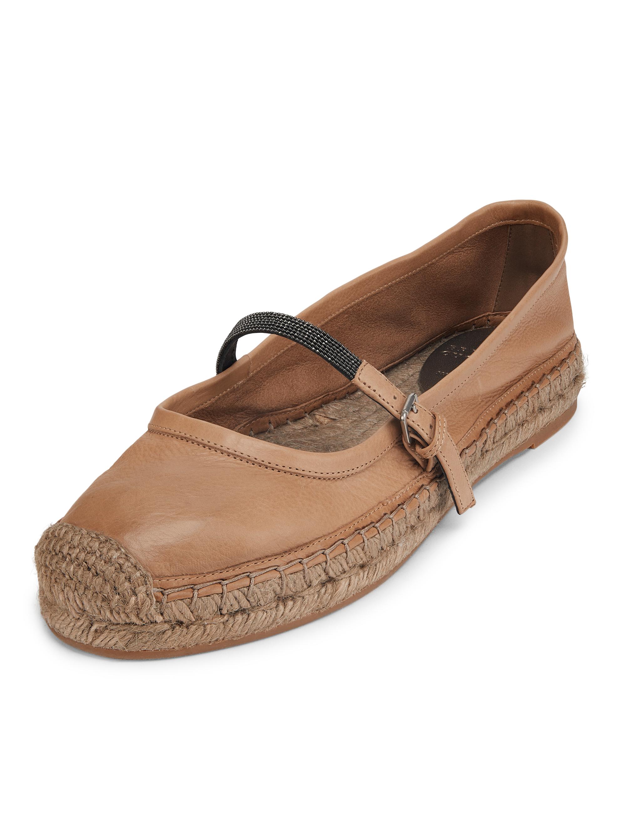 美品✨ BRUNELLO CUCINELLI スポーツサンダル モニーレ 35 Brunello Cucinelli Monili-Embellished Leather Espadrilles | Saks