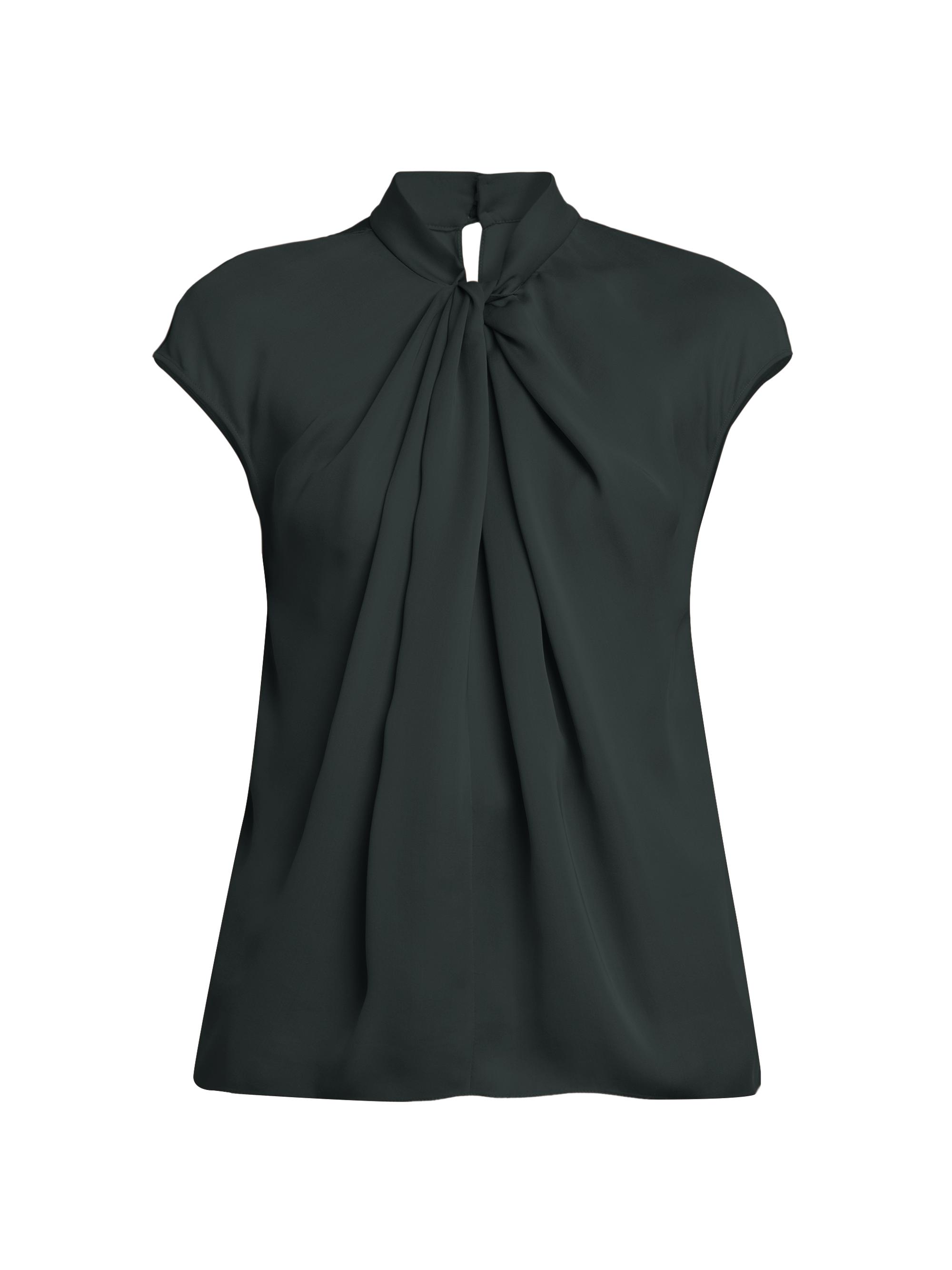 Giorgio Armani Women's Double Georgette Washed Silk Shirt - Black Forest