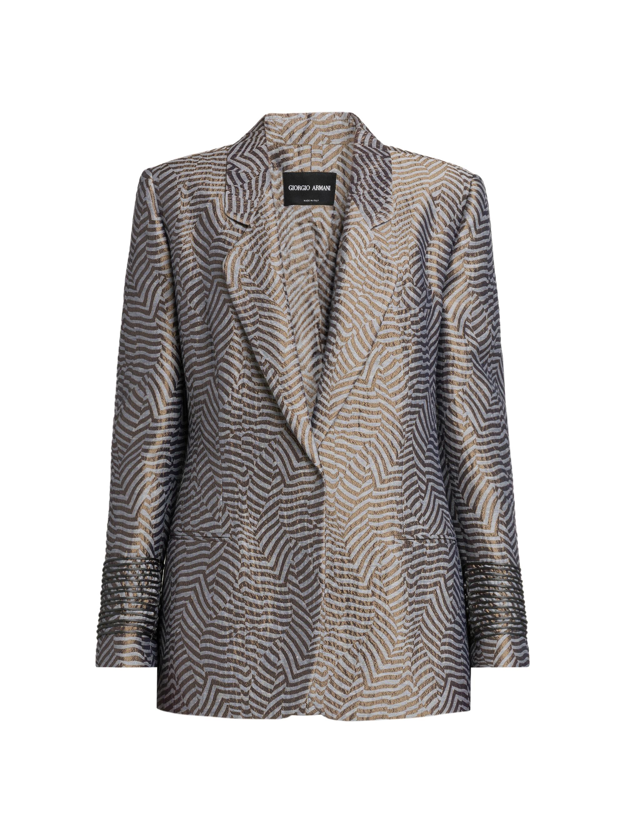 Giorgio Armani Women's Irregular Geometric Jacquard Blazer - Phantom