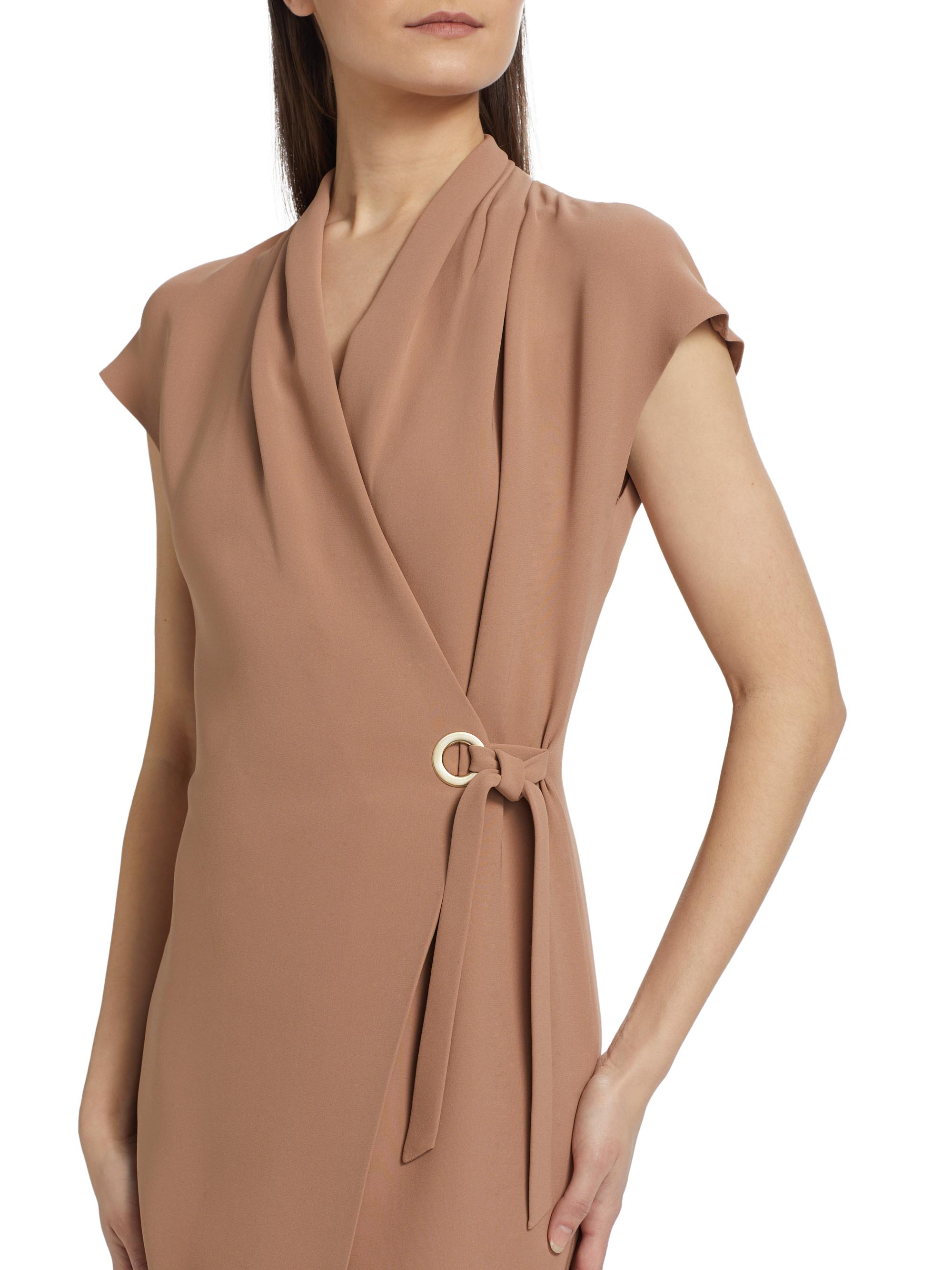 Giorgio Armani - Silk cady midi dress, Woman, Nude, Size: 42