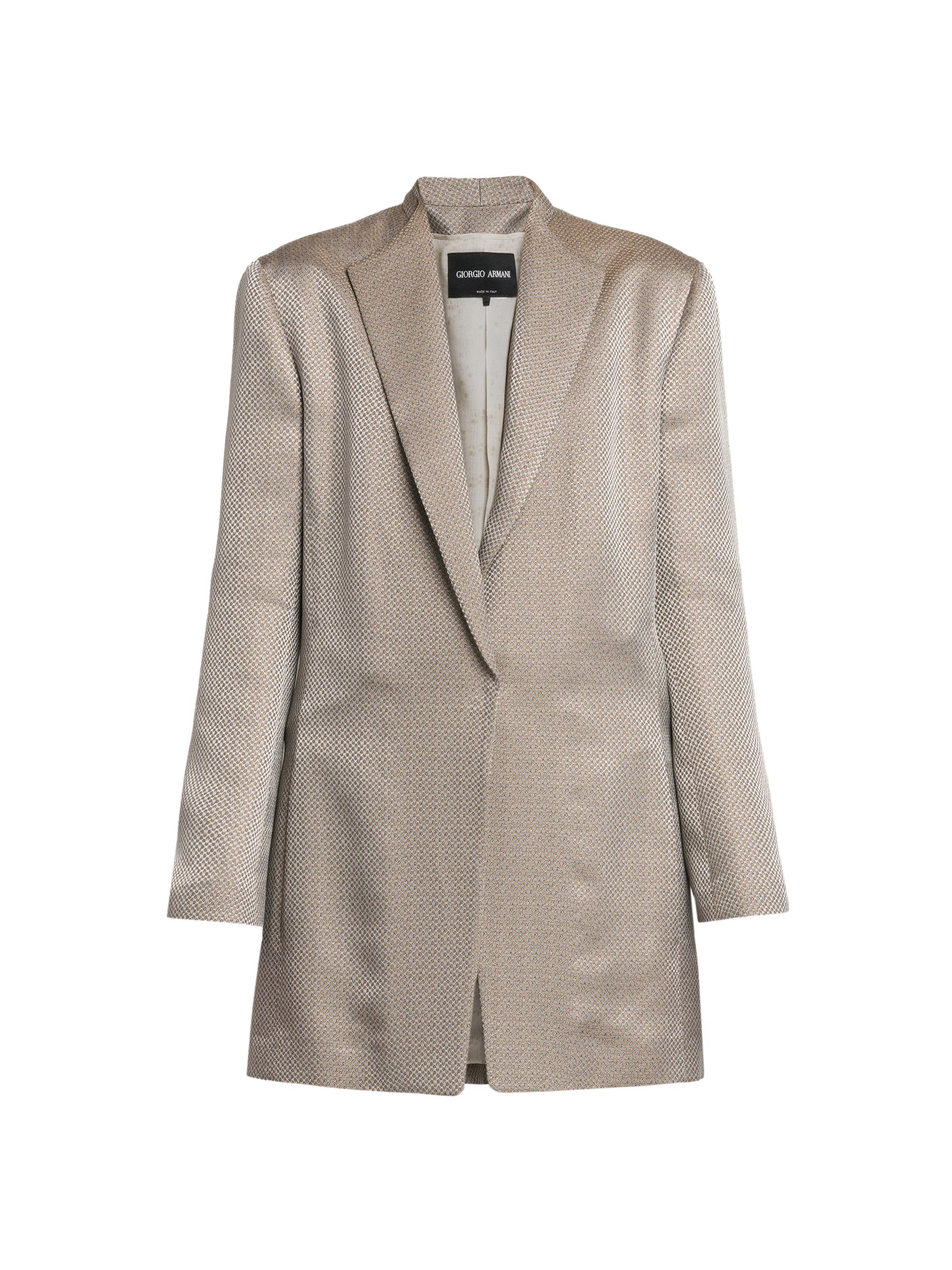 Giorgio Armani Women's Micro Jacquard Single-Breasted Jacket - Mirage Gray