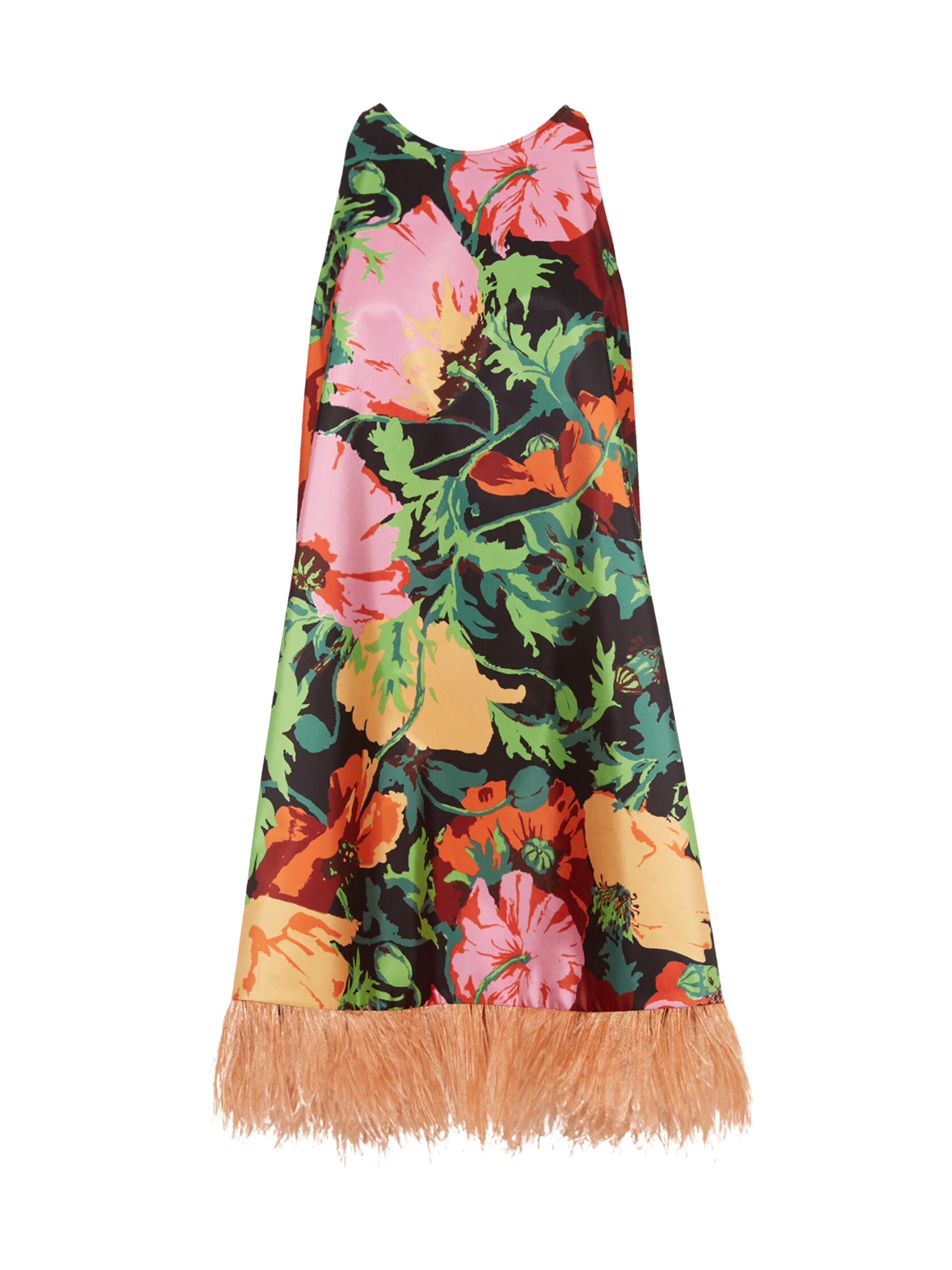 La DoubleJ Women's La Fenice Mini Dress with Feathers - Wonderland Black