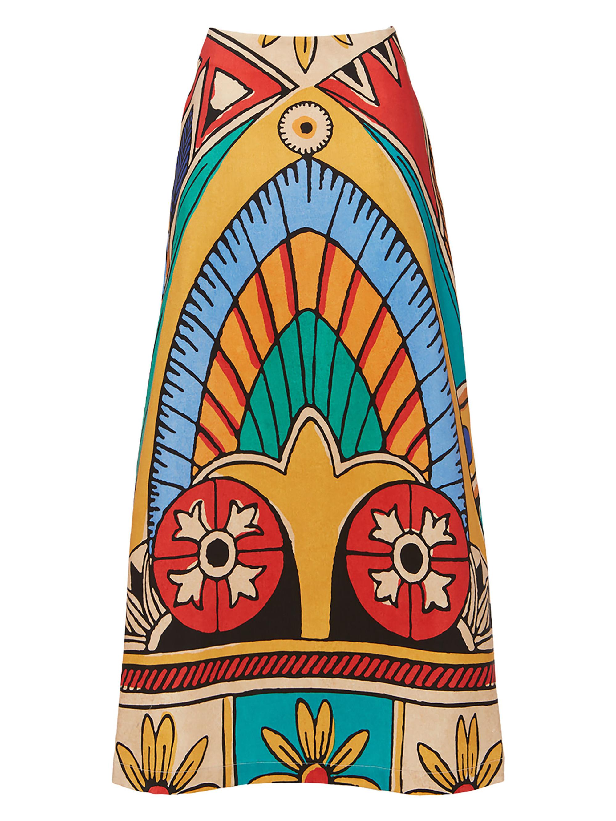 La DoubleJ Women's A-Long Skirt - Philae Plae Multicolor