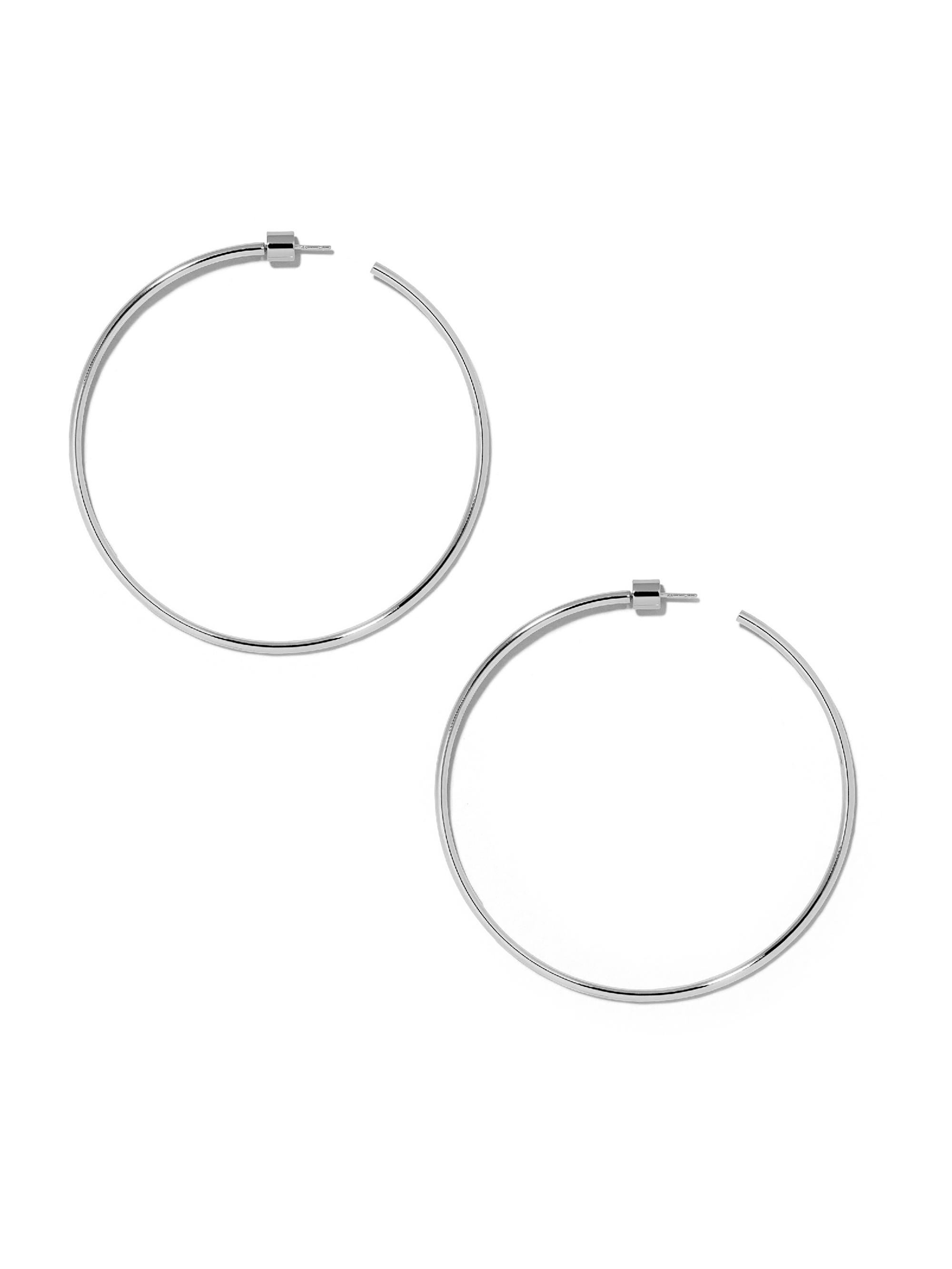 Jennifer Fisher Thread 10K-Gold-Plated  Hoop Earrings - Silver