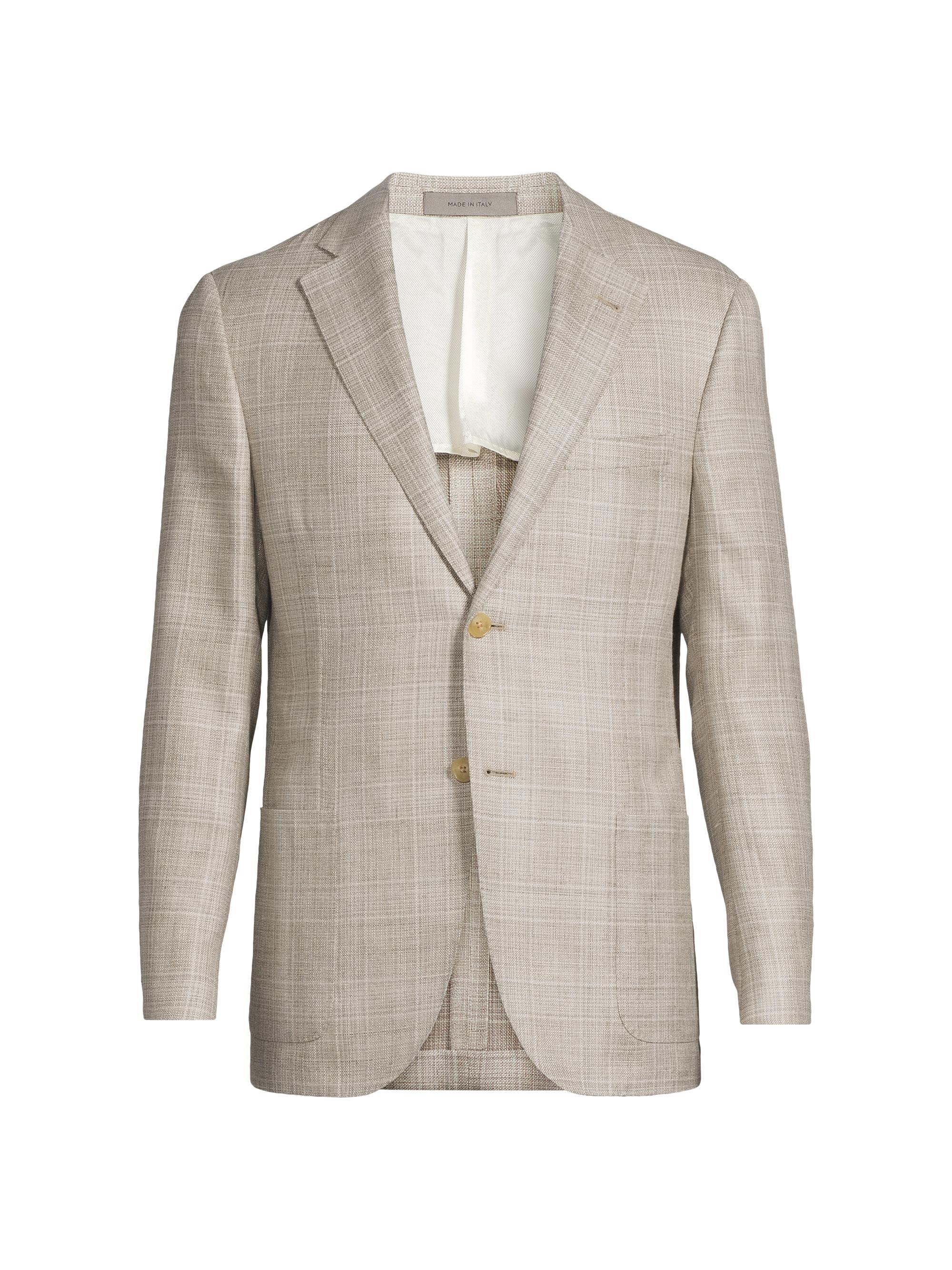 Corneliani Men's Textured Virgin Wool Jacket - Natural