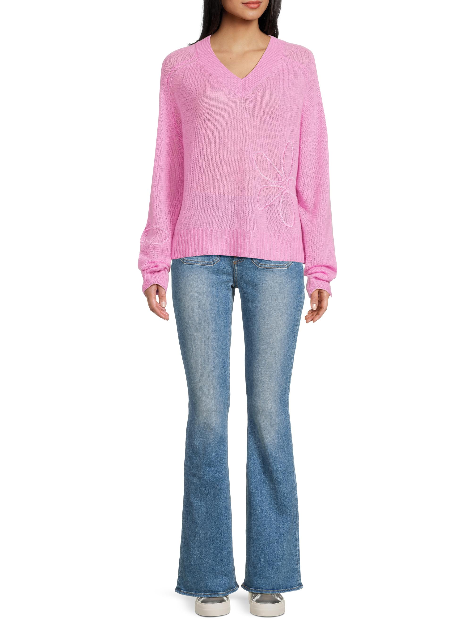 COLORUSH Embroidered Daisy Cashmere Sweater | Saks Fifth Avenue