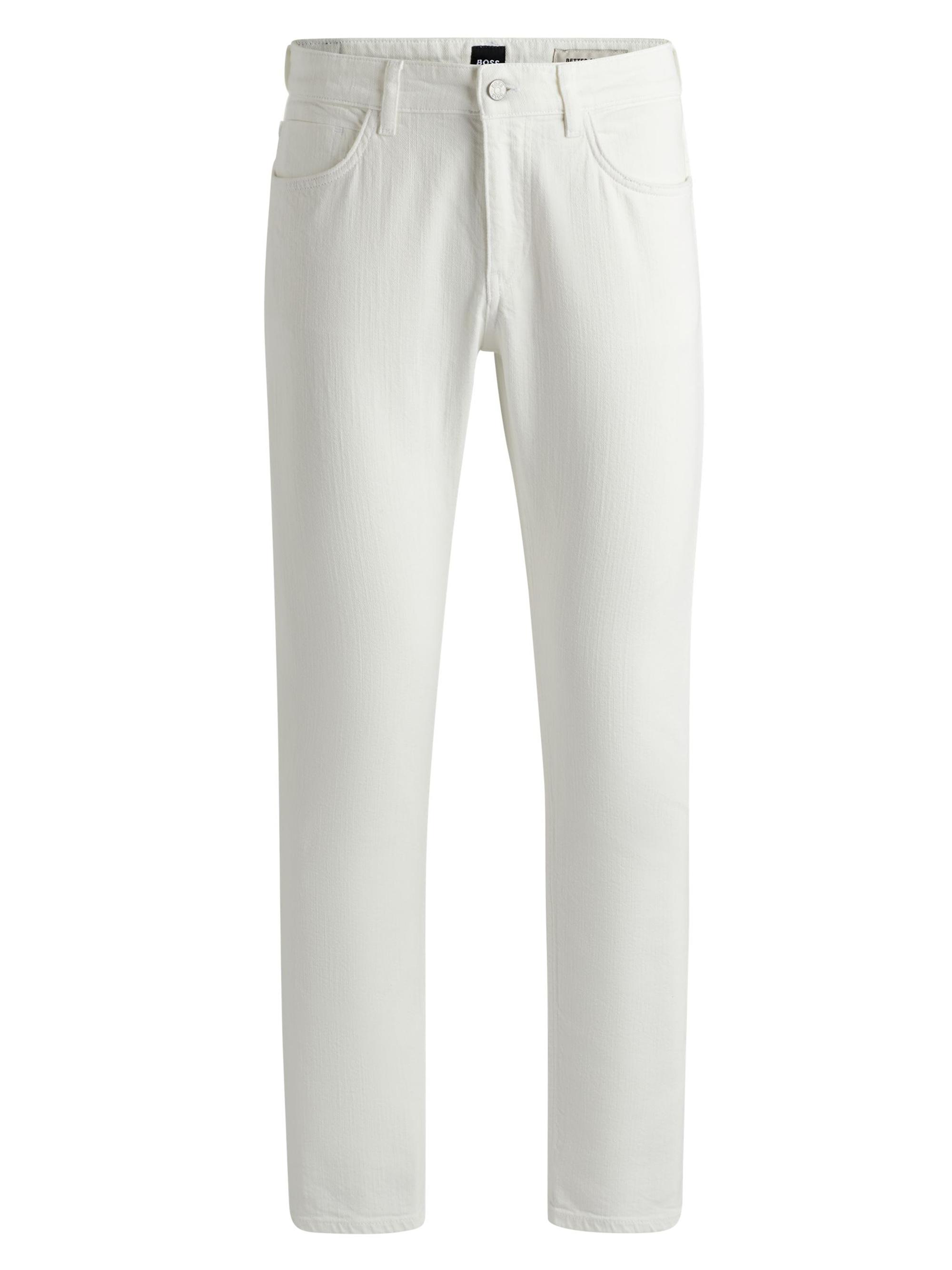 BOSS Men's Slim-Fit Jeans in Mechanical-Stretch Denim - Open White
