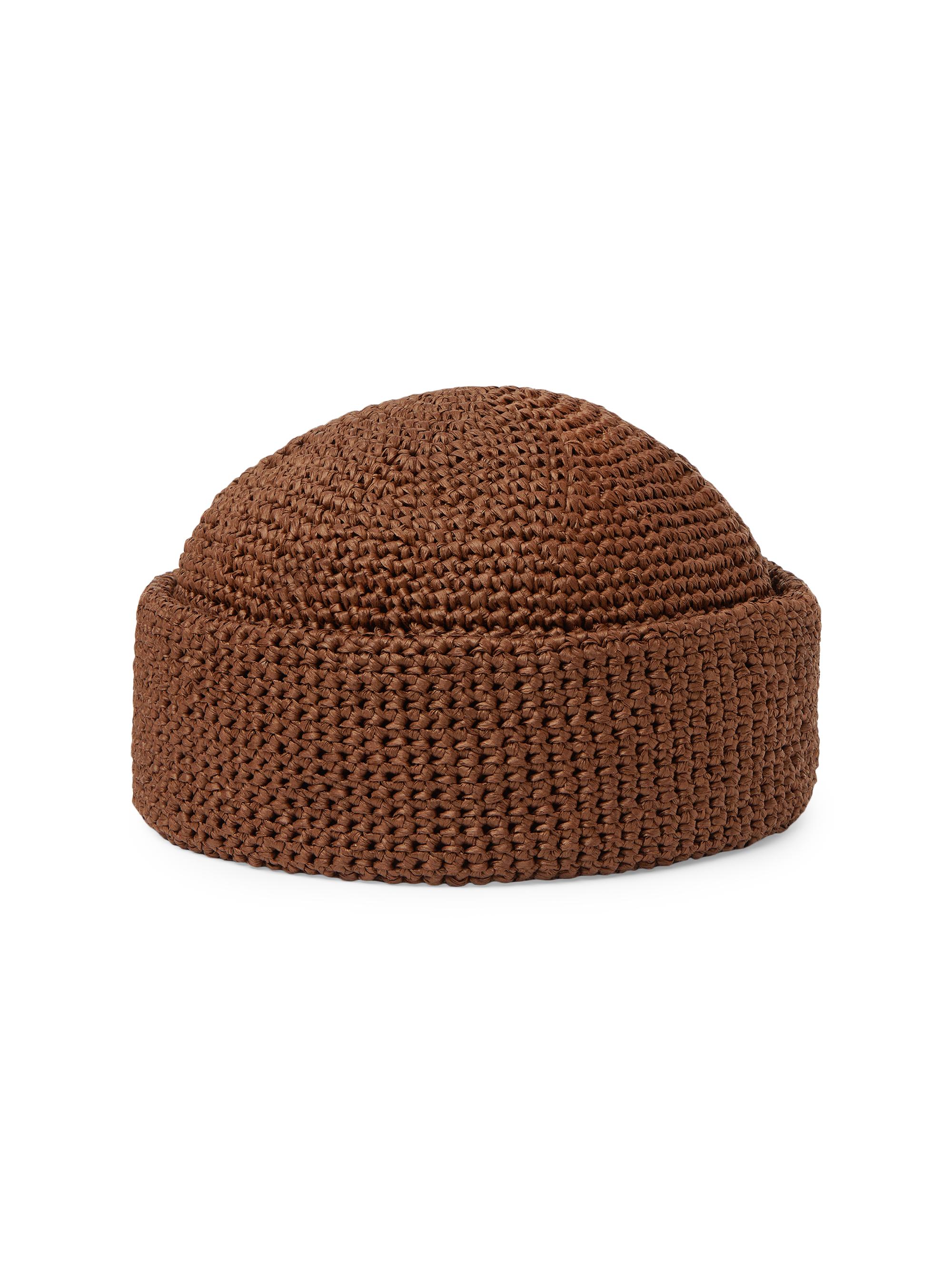 Loro Piana Men's Doroteo Rafia Crochet Beanie - Cannel