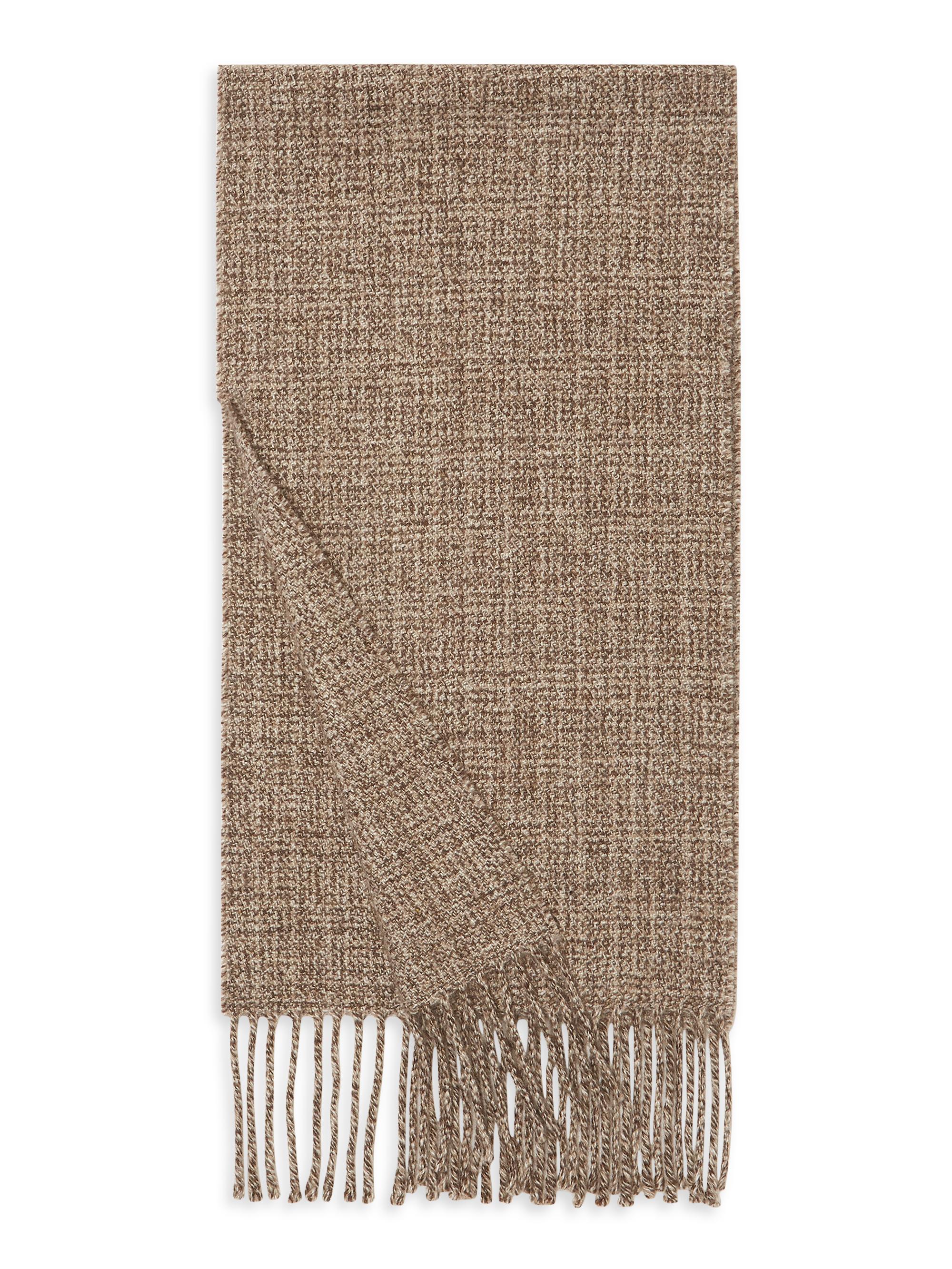 Loro Piana Men's Mouline Tweed Cashmere Scarf - Brown Tweed