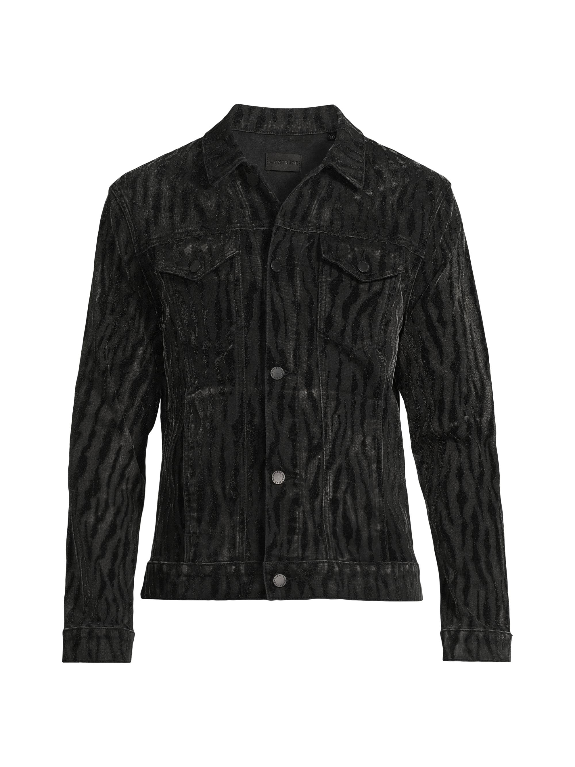 Monfrère Men's Dean Noir Tigre Denim Trucker Jacket - Noir Tigre