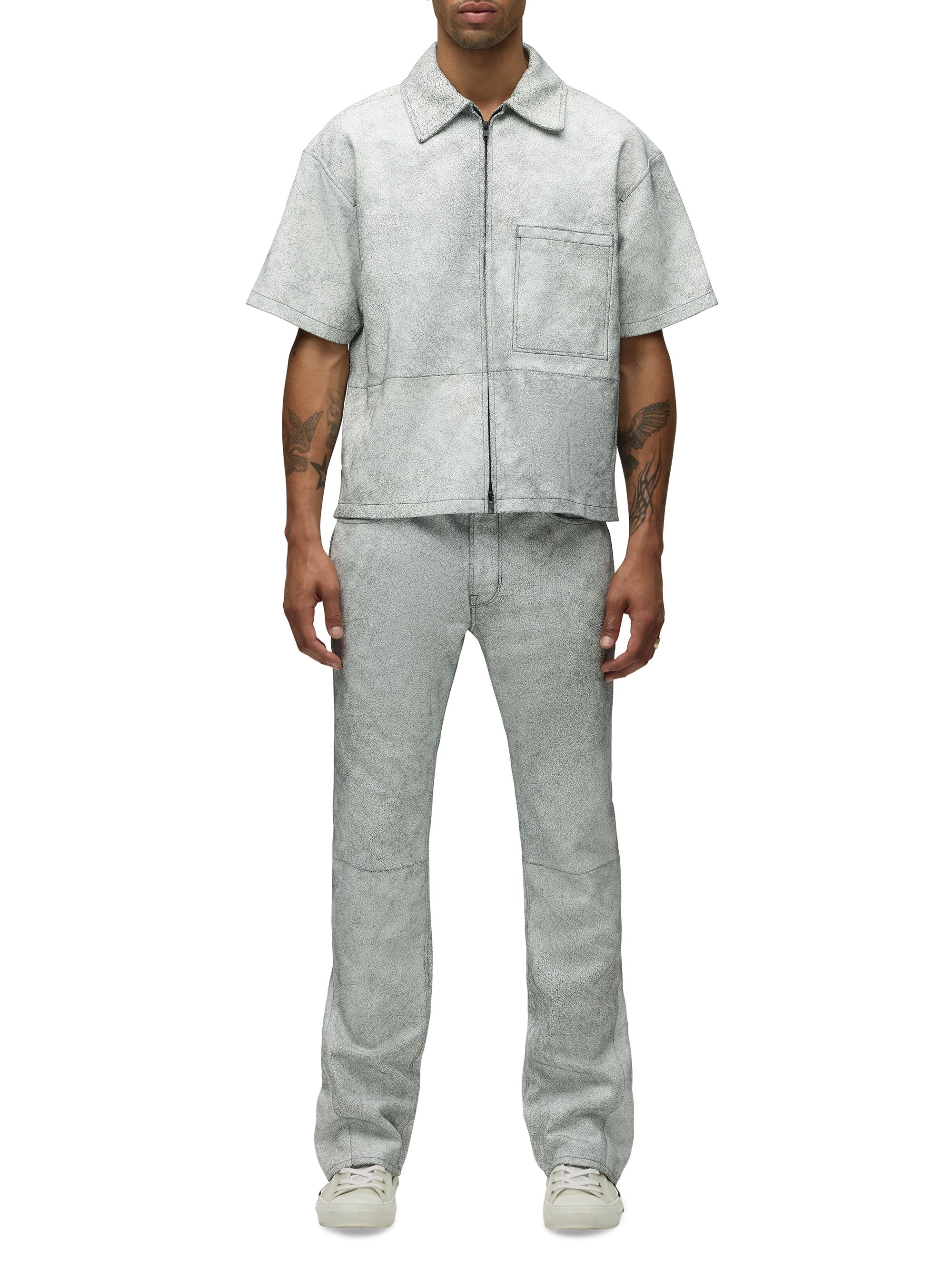 Hudson Jeans Cracked Leather Zip Shirt | Saks Fifth Avenue