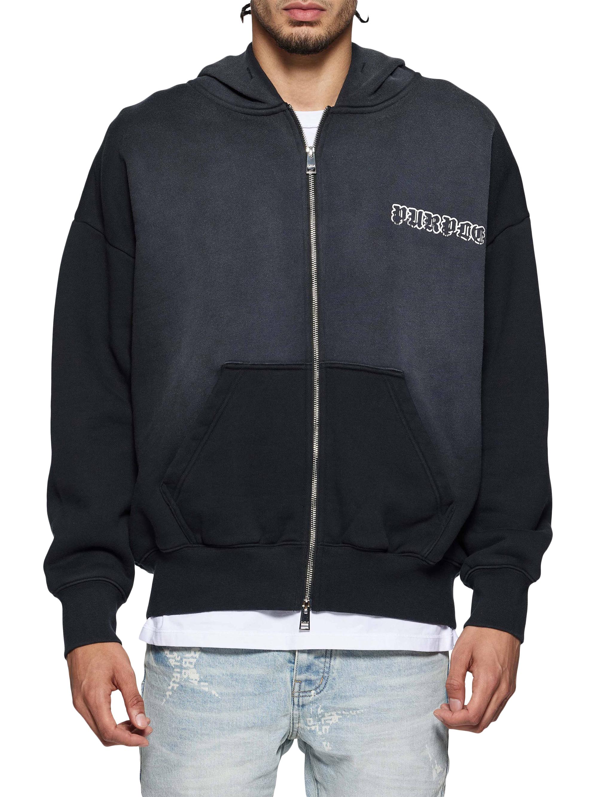 Purple Brand Heavyweight Fleece Logo Full-Zip Hoodie | Saks Fifth