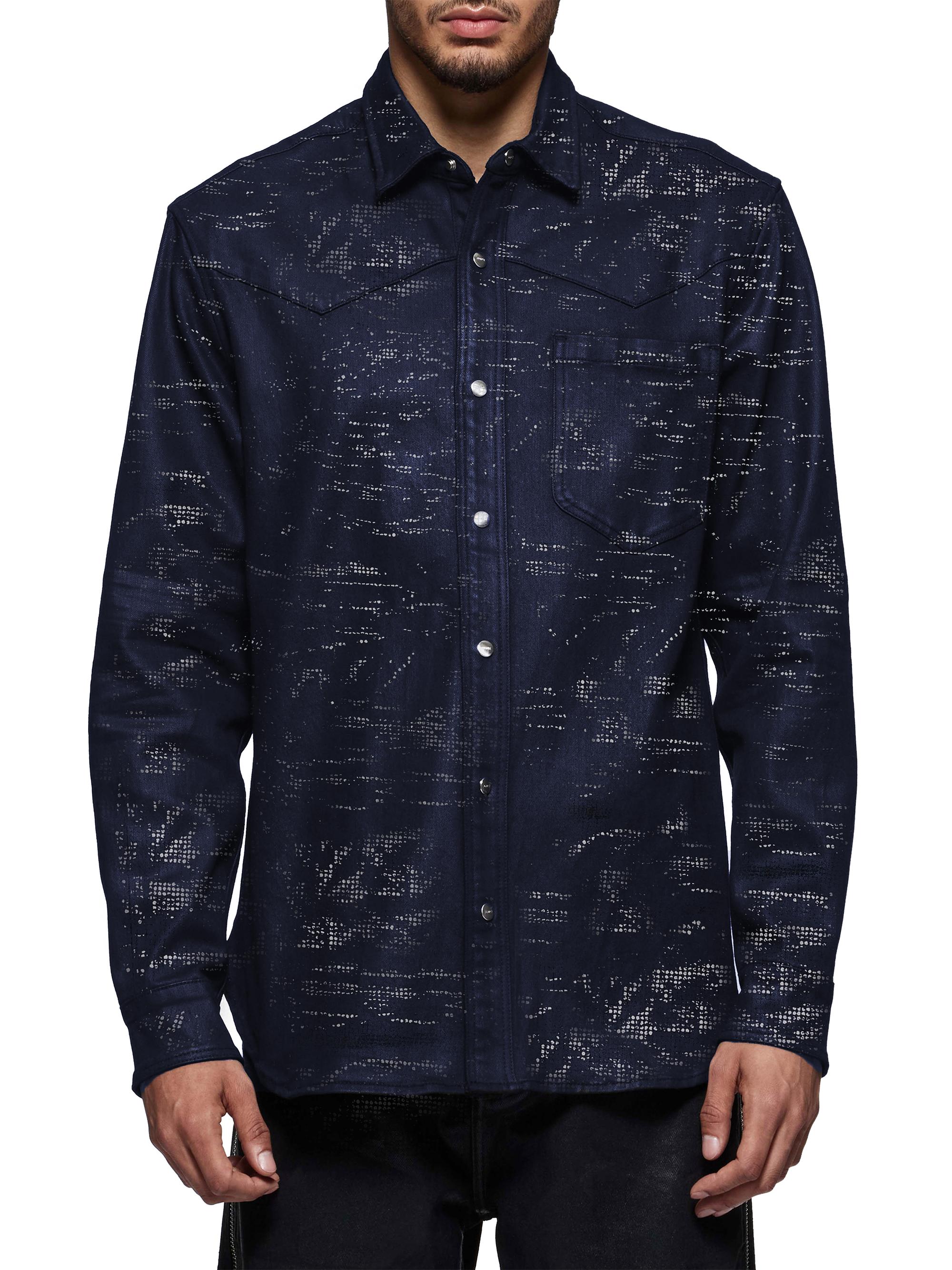 Purple Brand Men's Tiled Overlay Shirt - Dark Indigo