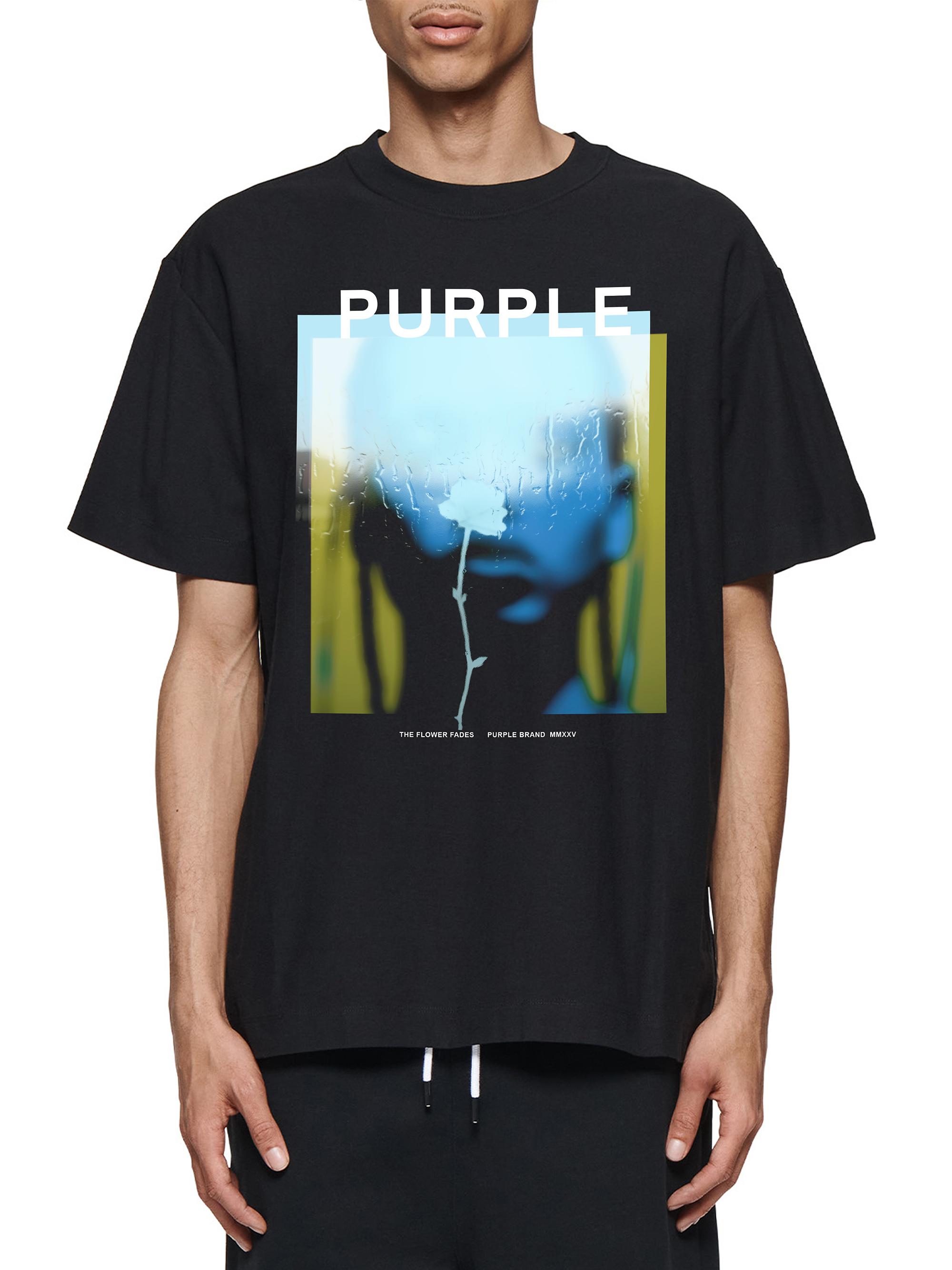 Purple Brand Men's Flower Jersey T-Shirt - Black