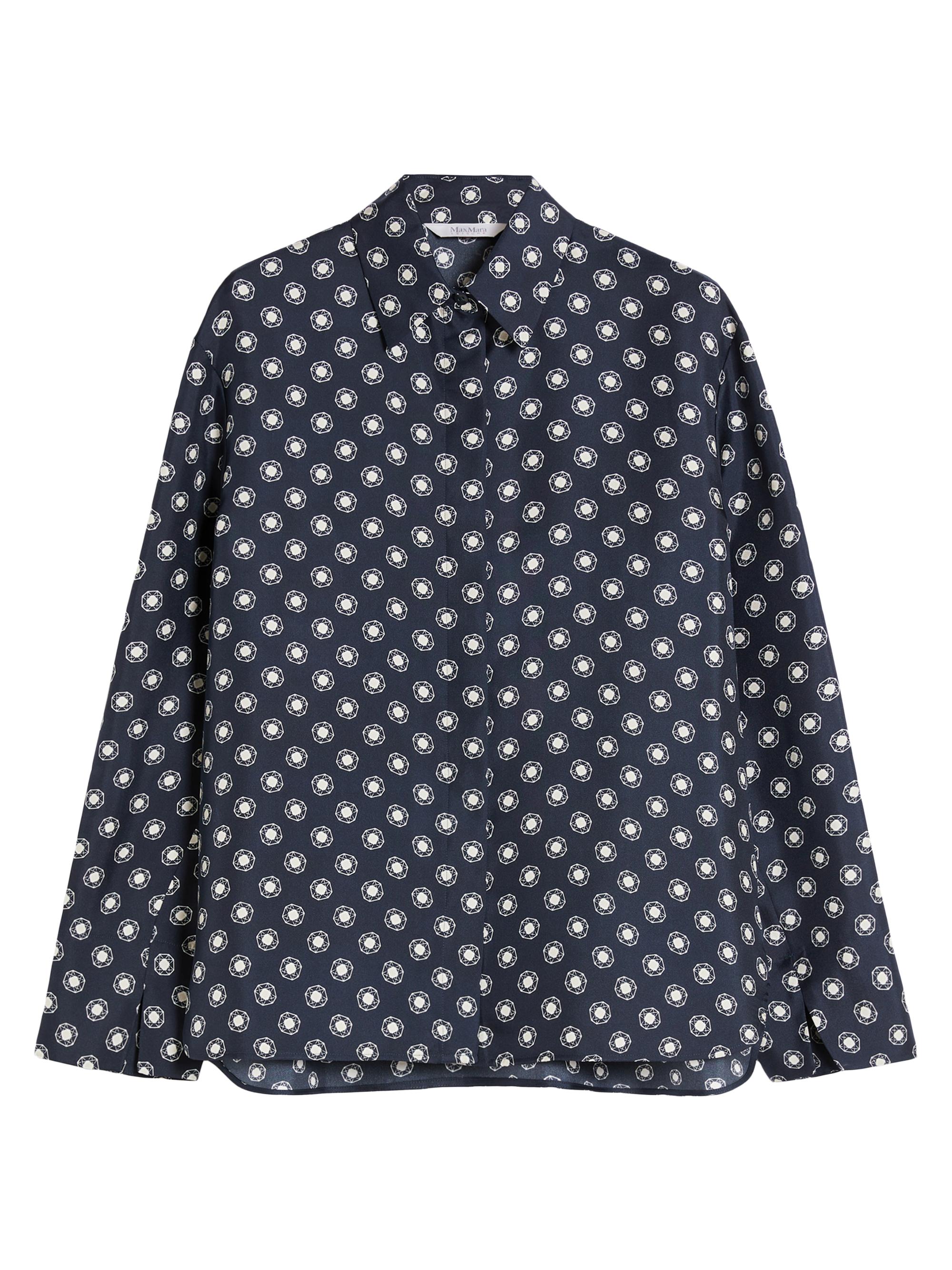 MM Max Mara Women's Urna Abstract Silk Shirt - Midnight Blue