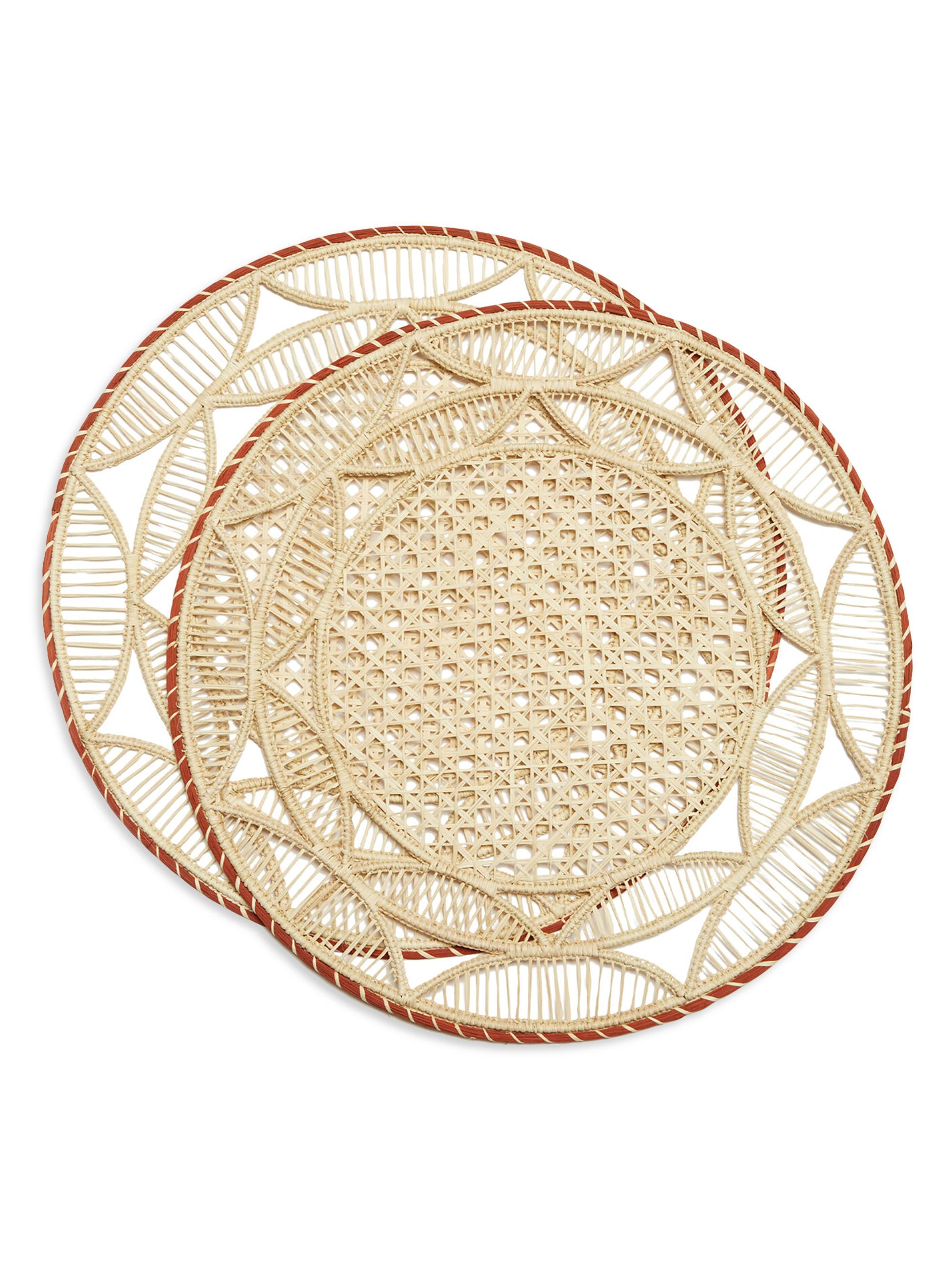 La DoubleJ Raffia Placemat Set of 2 - Sol Orange