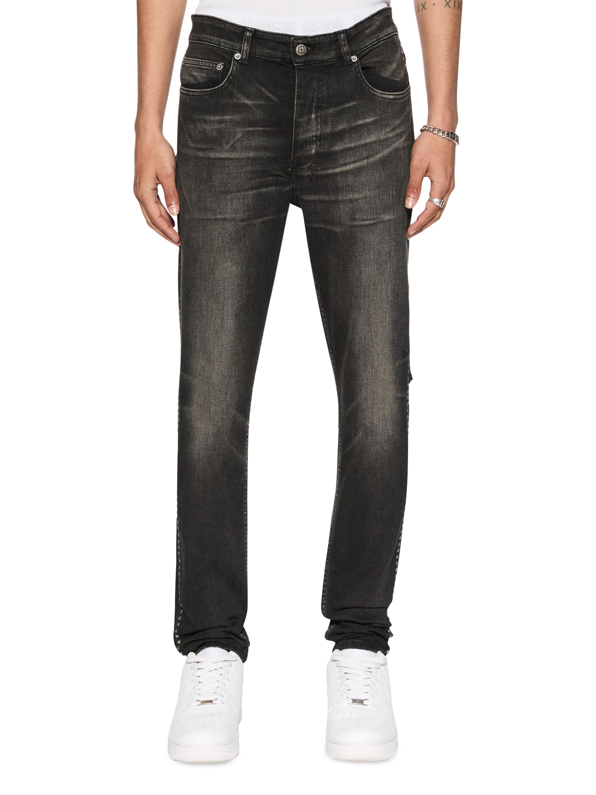 Ksubi Men's Democrazy Chitch Tarr Studded Slim-Tapered Jeans - Black