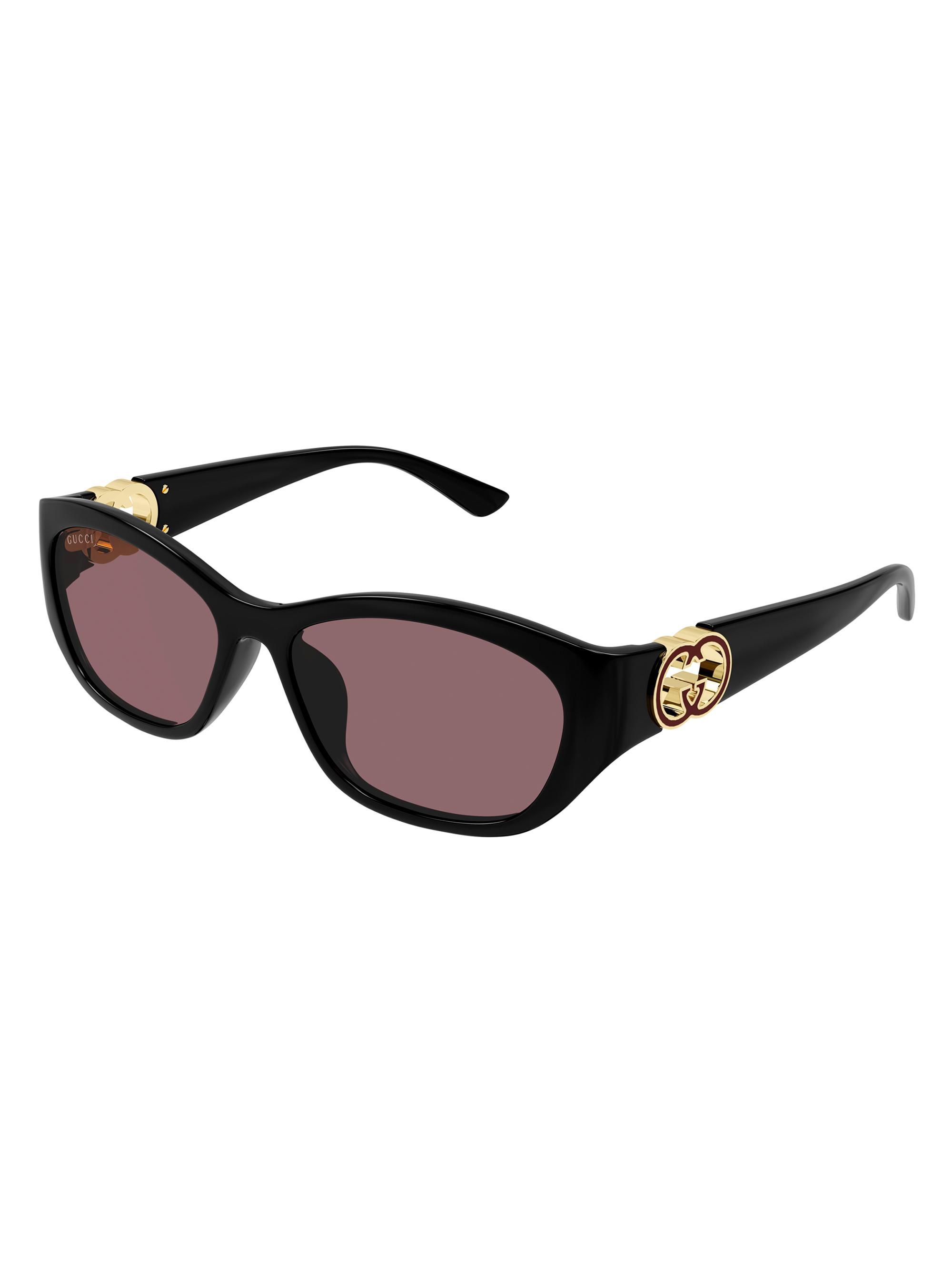 Gucci Women's Lunar New Year Hailey 57MM Round Sunglasses - Black Gold Grey
