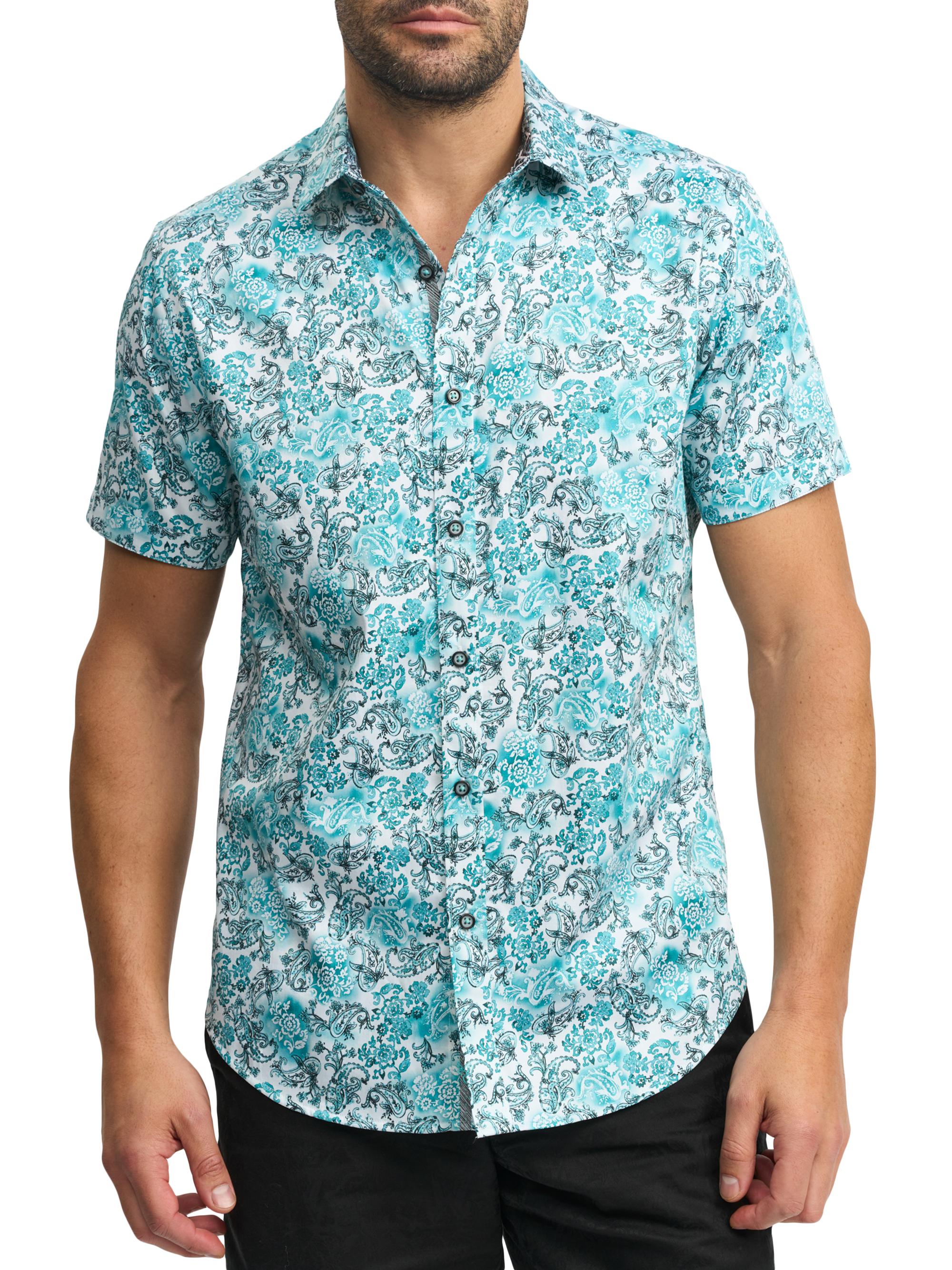 Robert Graham Men's Downing Stretch Satin Button-Front Shirt - Evergreen