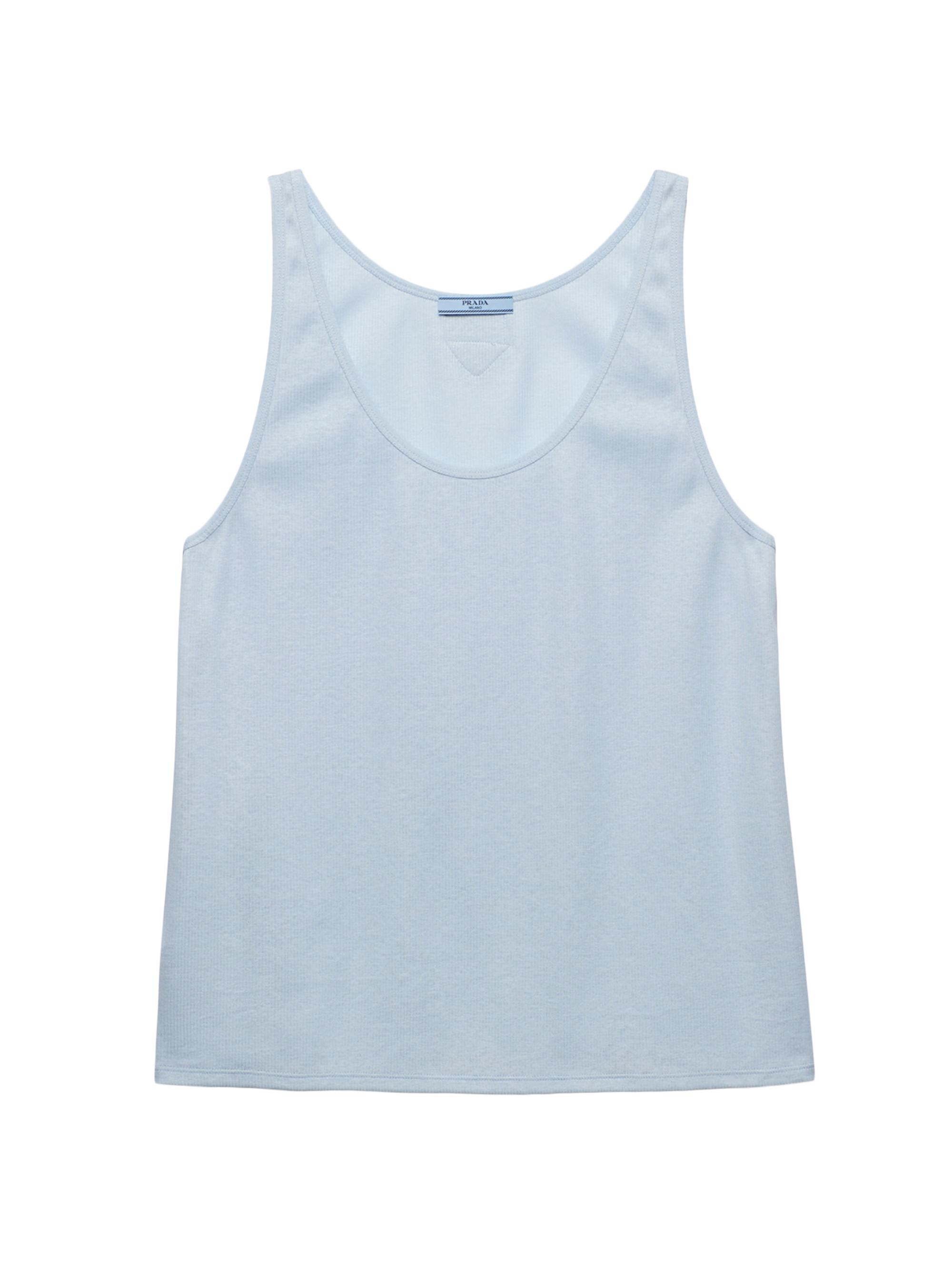 Prada Women's Ribbed Knit Tank Top - Blue