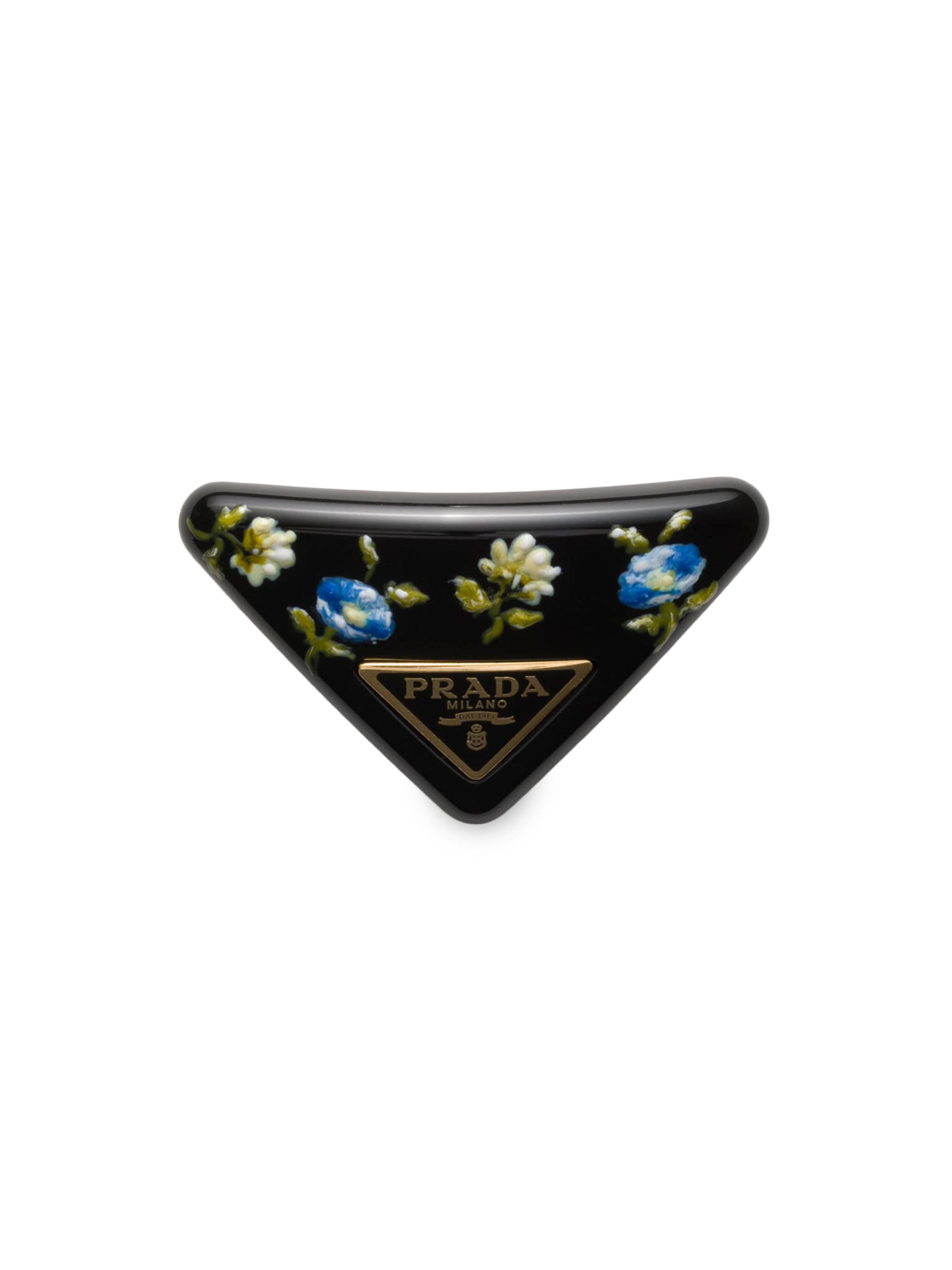 Prada Women's Plexiglas and Metal Hair Clip - Black