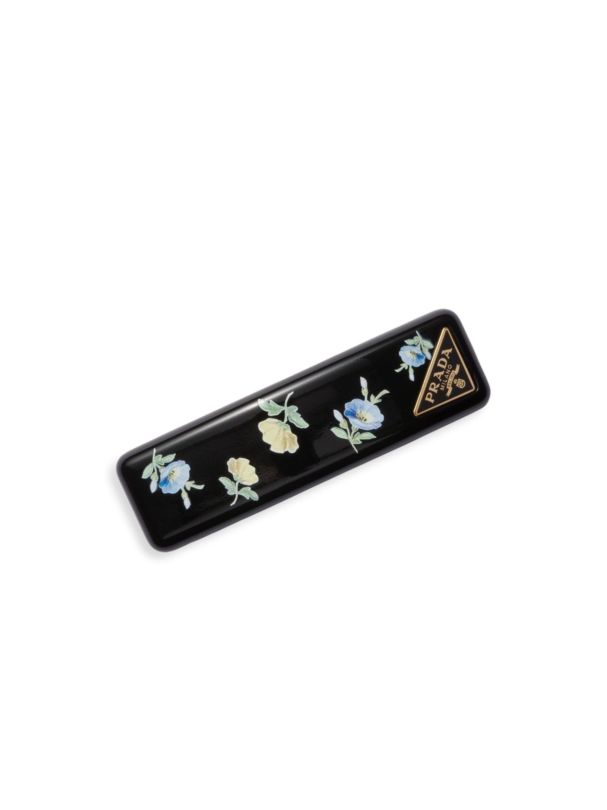 Prada Women's Plexiglas and Metal Hair Clip - Black