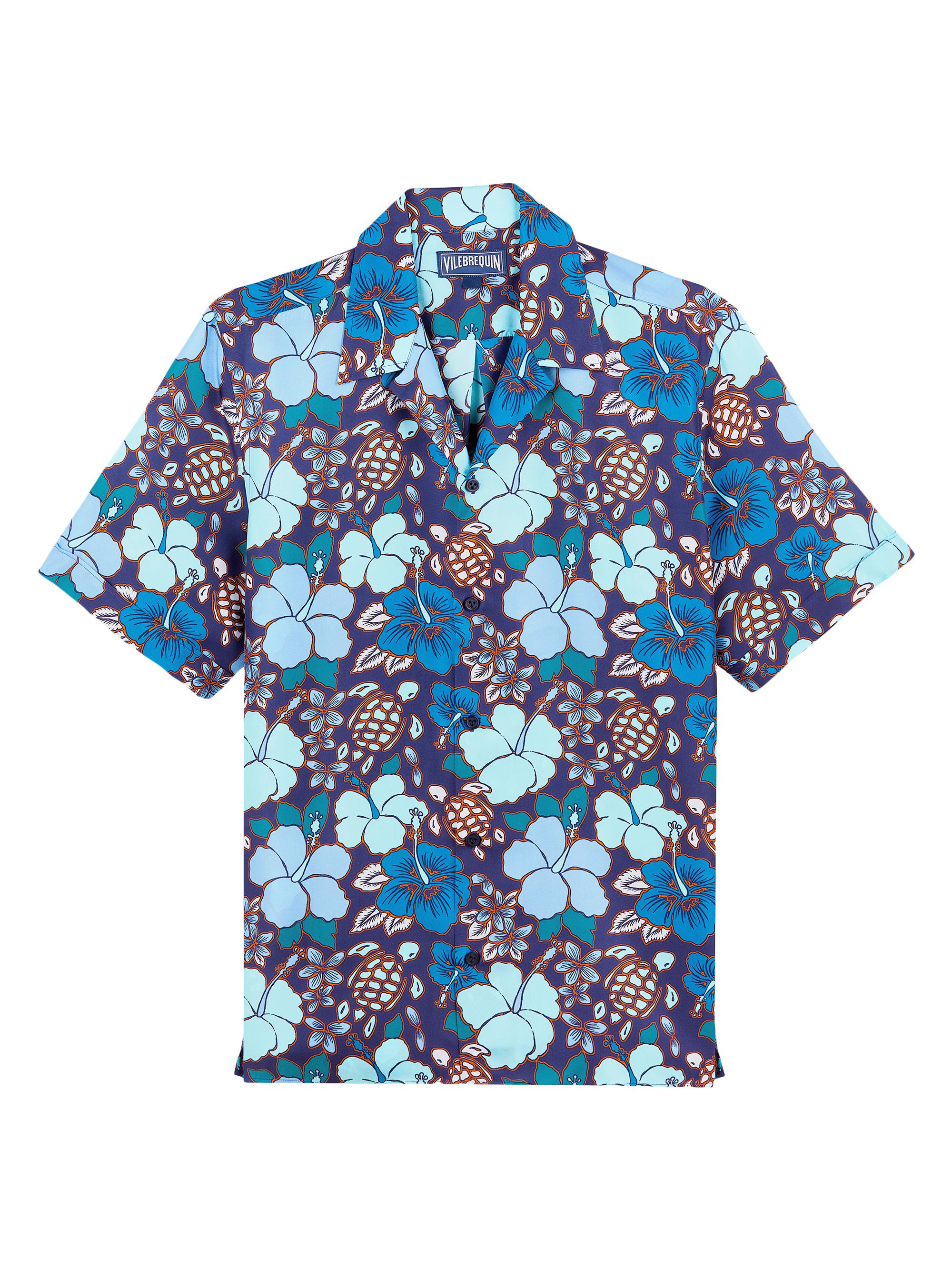 Vilebrequin Men's Silk Bowling Shirt - Minuit