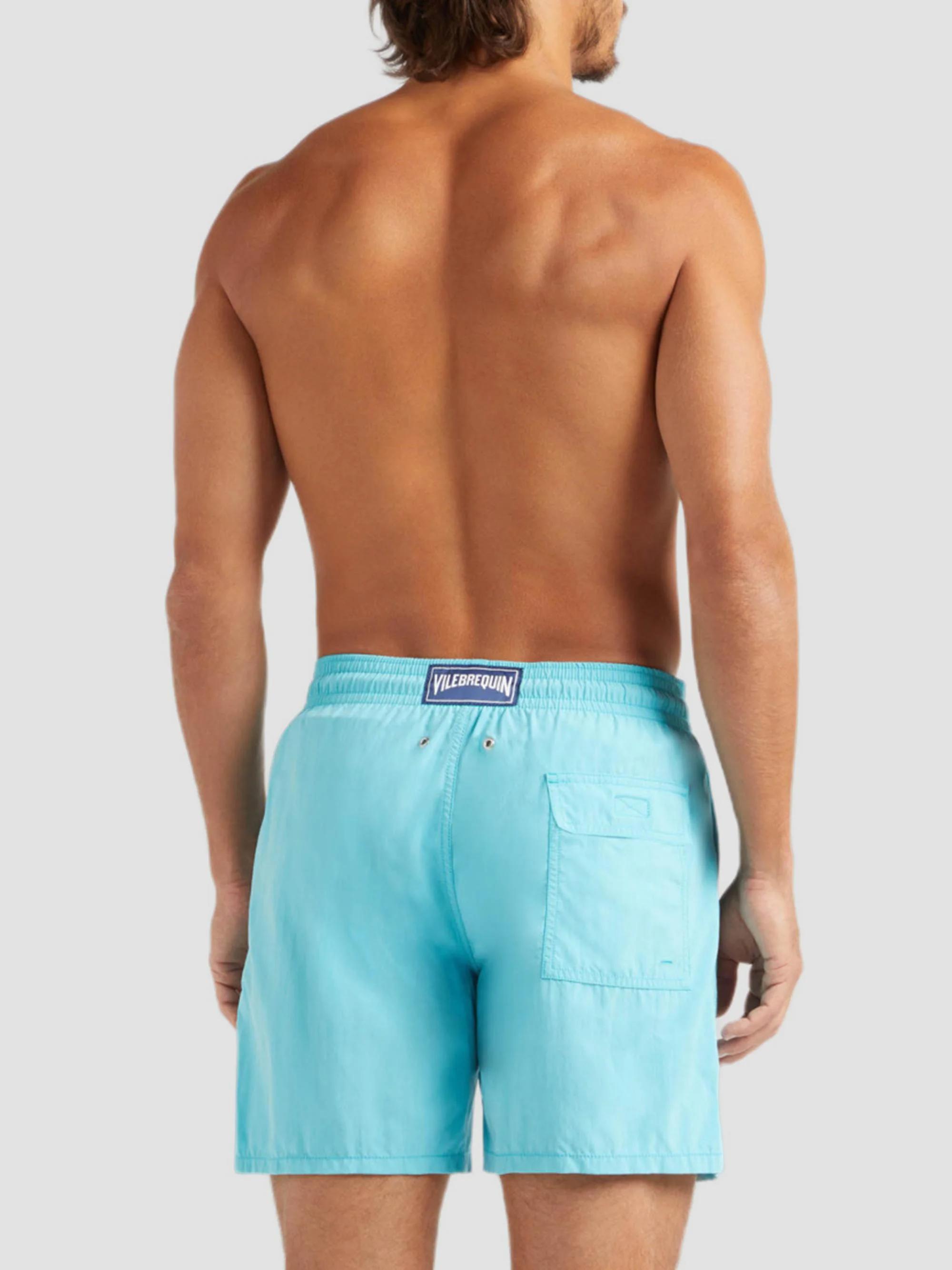 Men's Vilebrequin Solid Turquoise Blue Aqua Reactive Swim Shorts