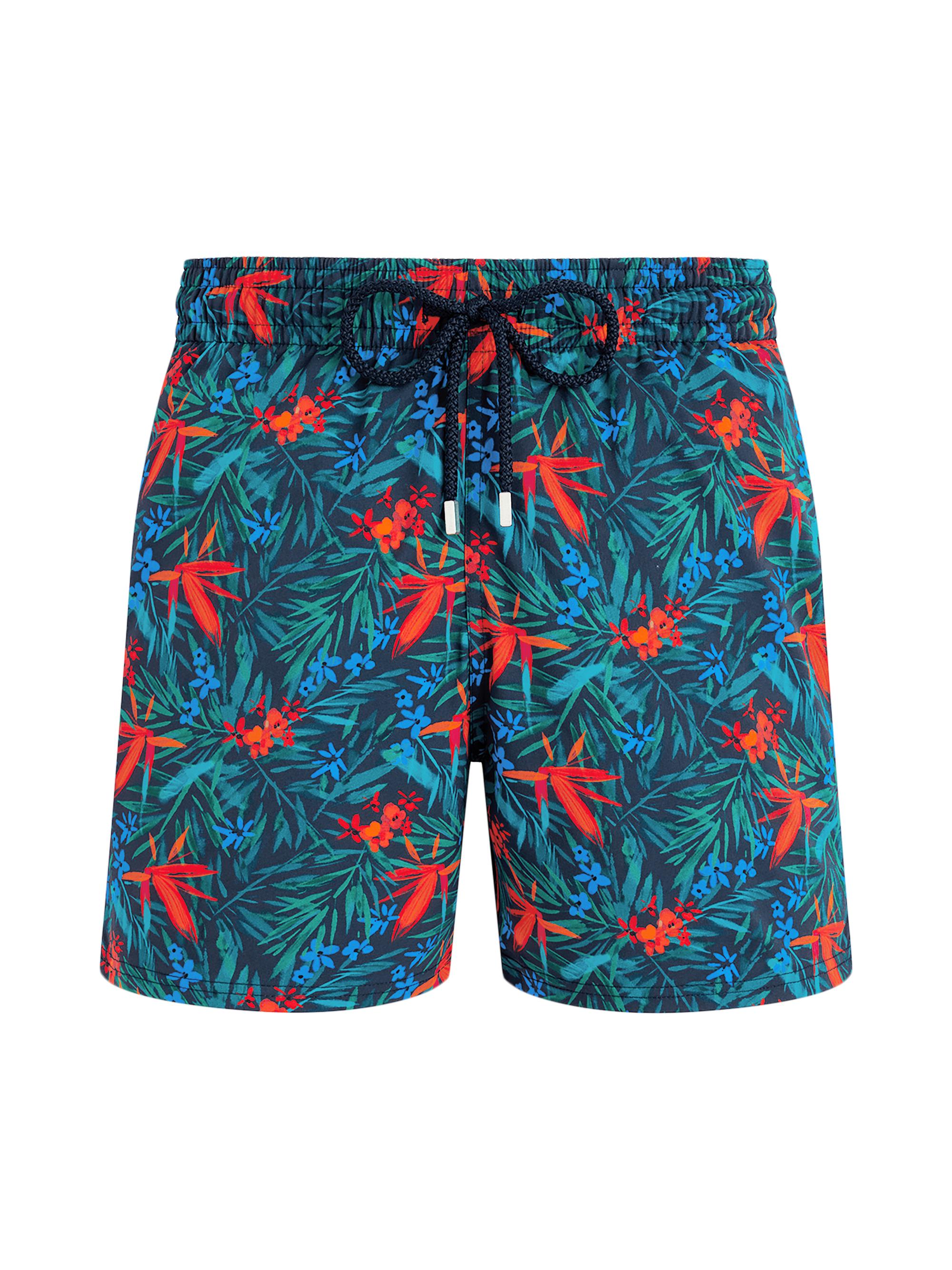 Vilebrequin Men's Tropical Flower Swim Trunks - Blue Marine