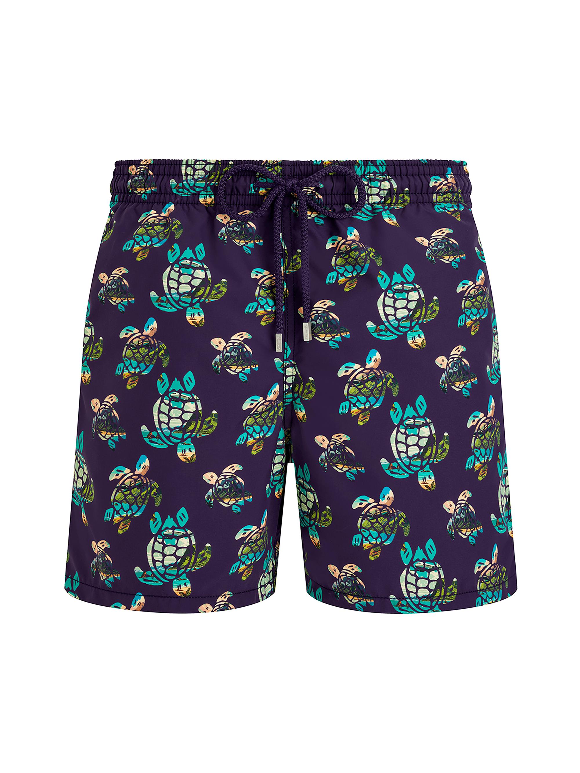 Vilebrequin Men's Landscape Turtles Swim Shorts - Minuit