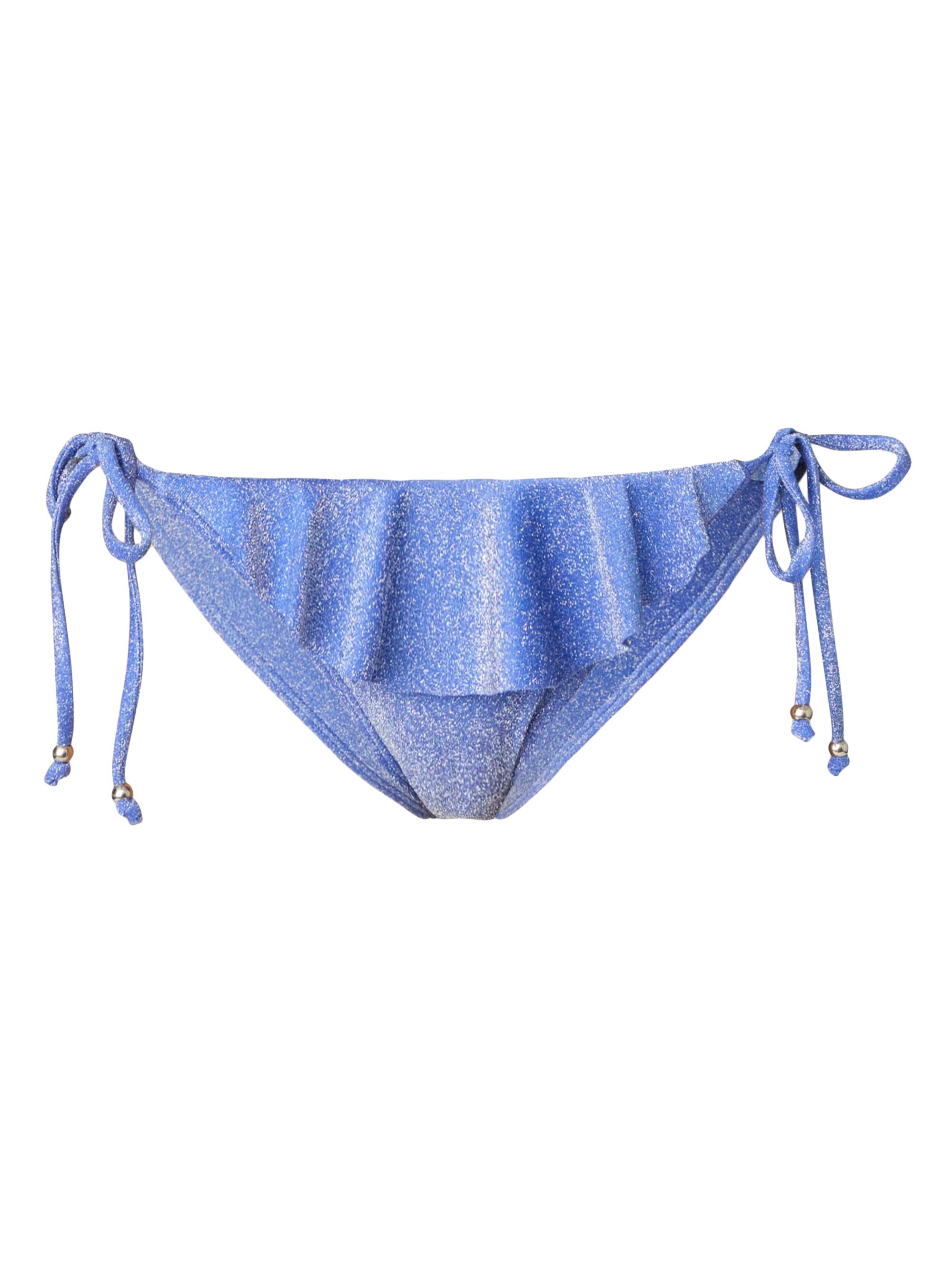Shoshanna Women's Sparkle String Ruffle Bikini Bottom - Blueberry