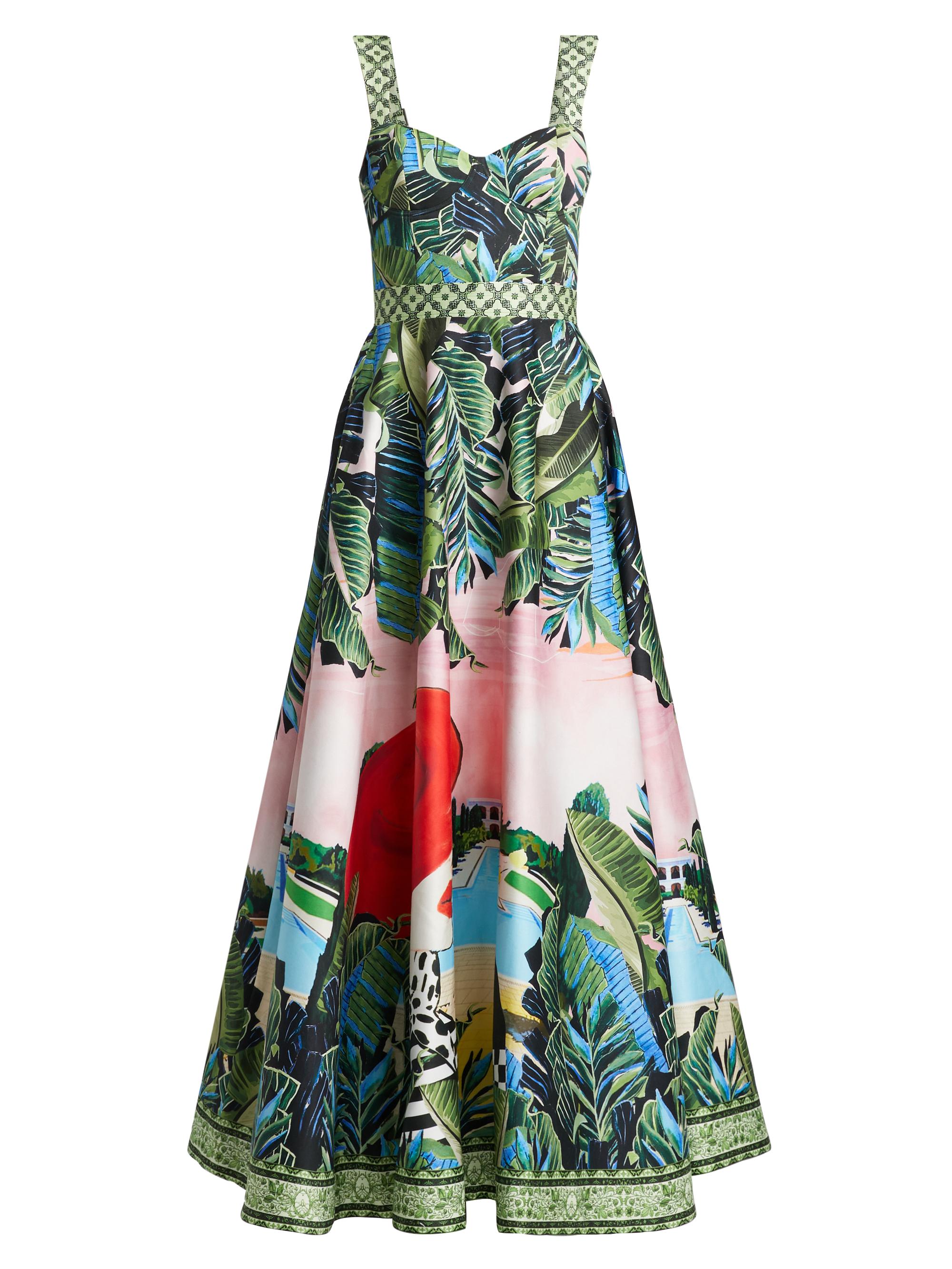 Alice + Olivia Women's Fia Structured Fit-And-Flare Dress - Palm Beach