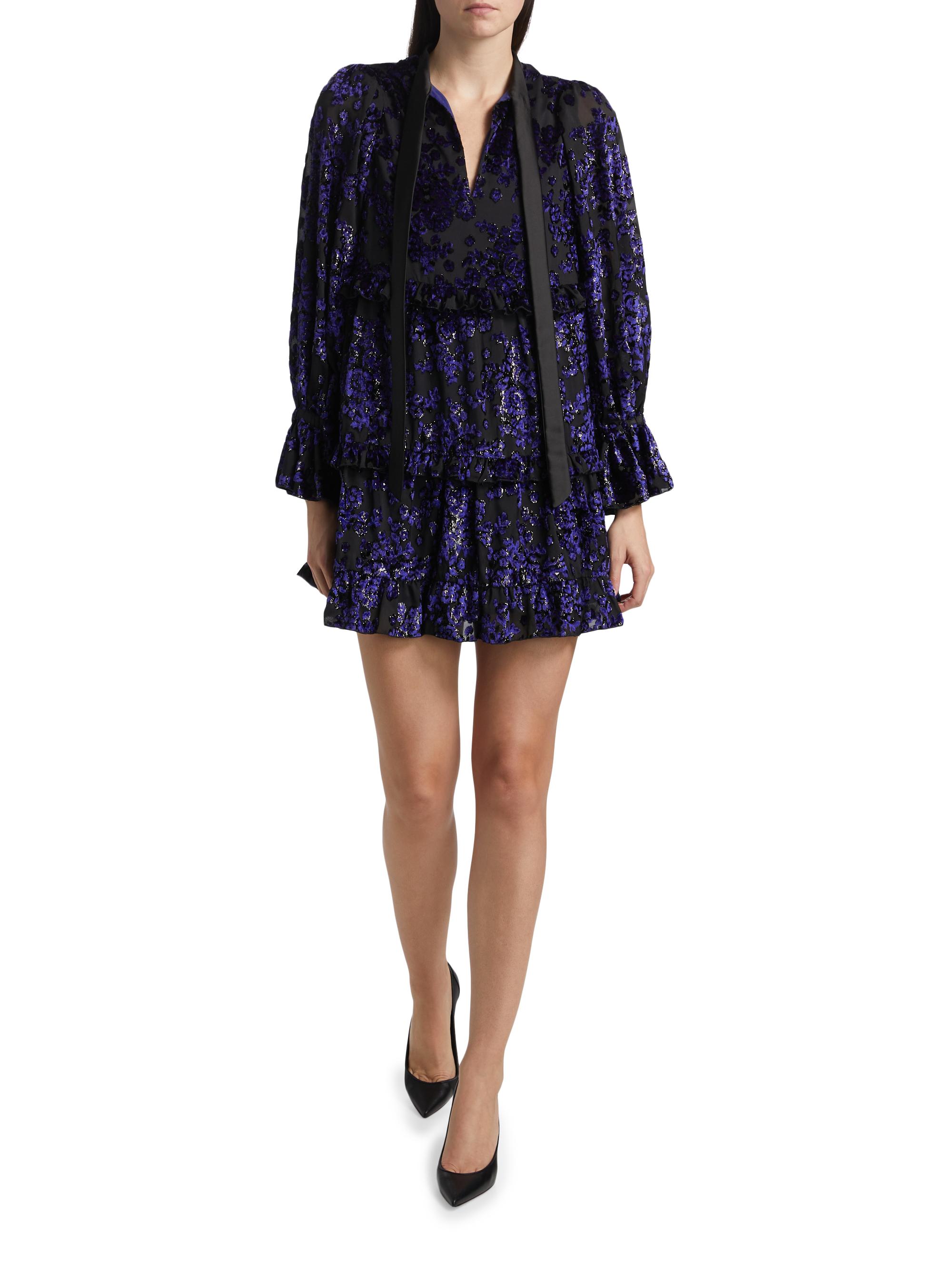 ALICE + OLIVIA Moranne Satin Tieneck Minidress | Saks Fifth Avenue