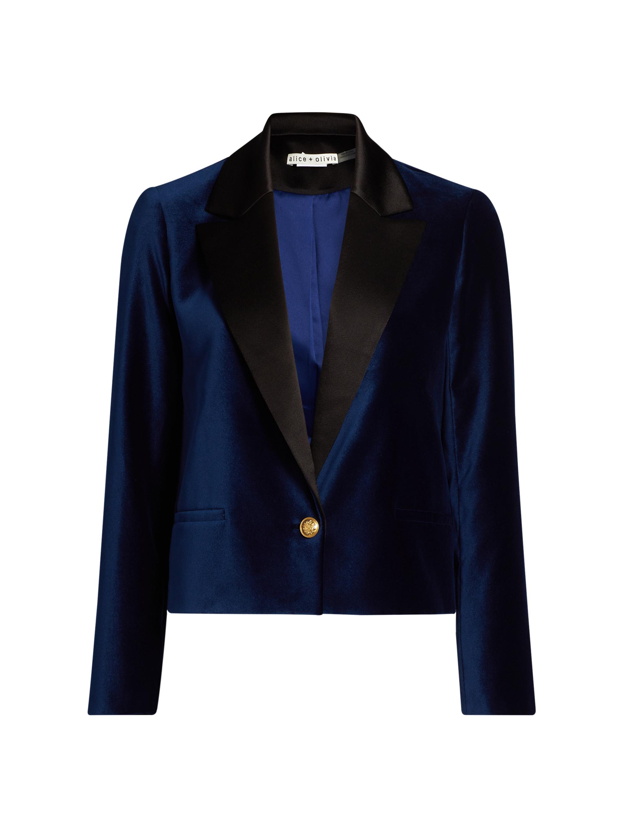 Alice + Olivia Devyn Velvet Short Blazer | Saks Fifth Avenue