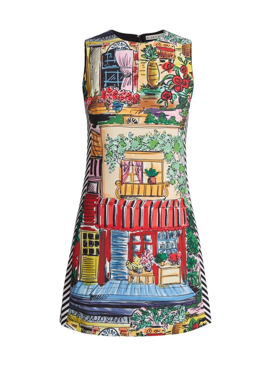 Alice + Olivia Coley Printed Sleeveless Minidress | Saks