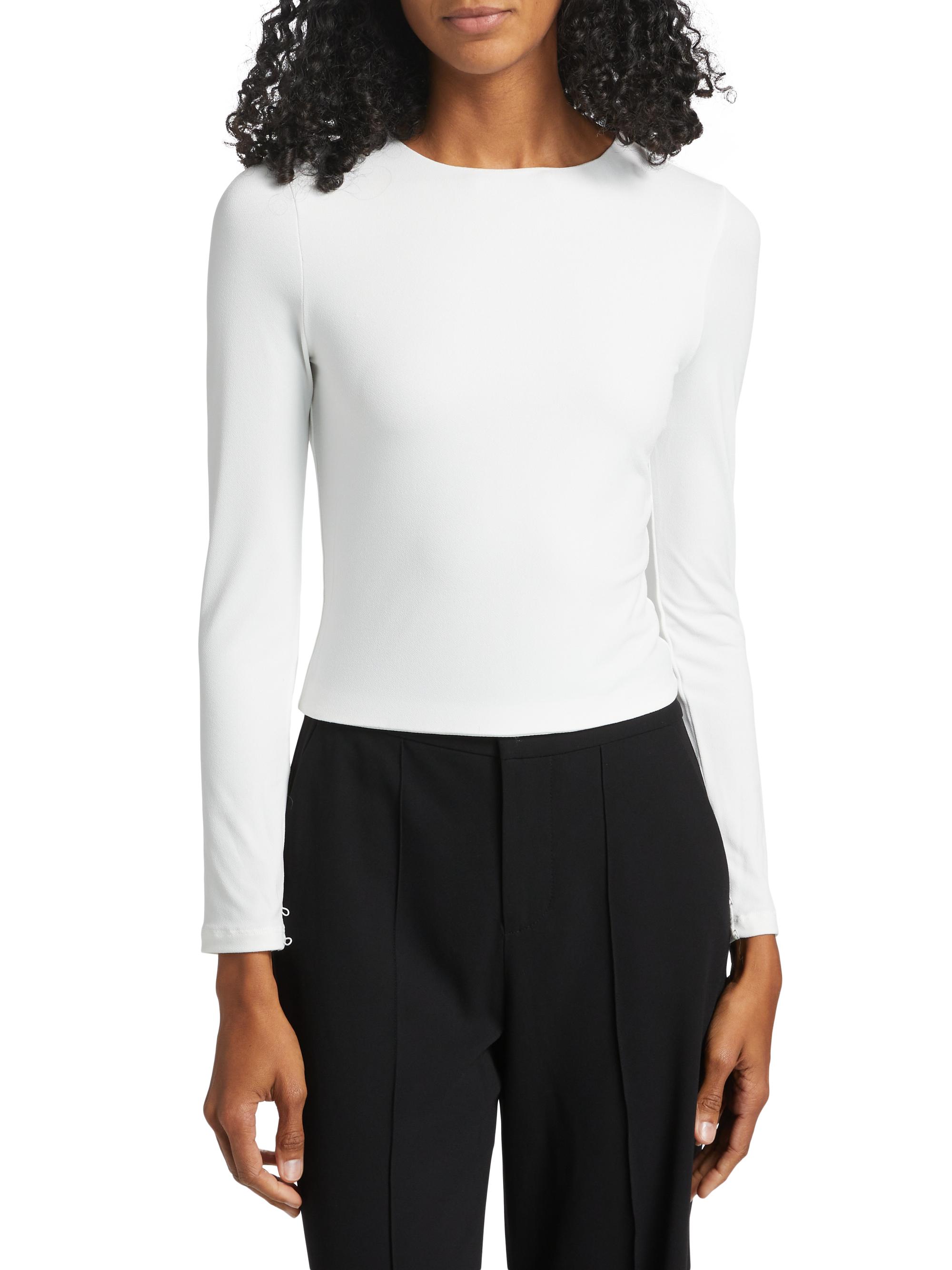 Alice + Olivia Delaina Cropped Faux Fur-Cuff Top | Saks Fifth Avenue