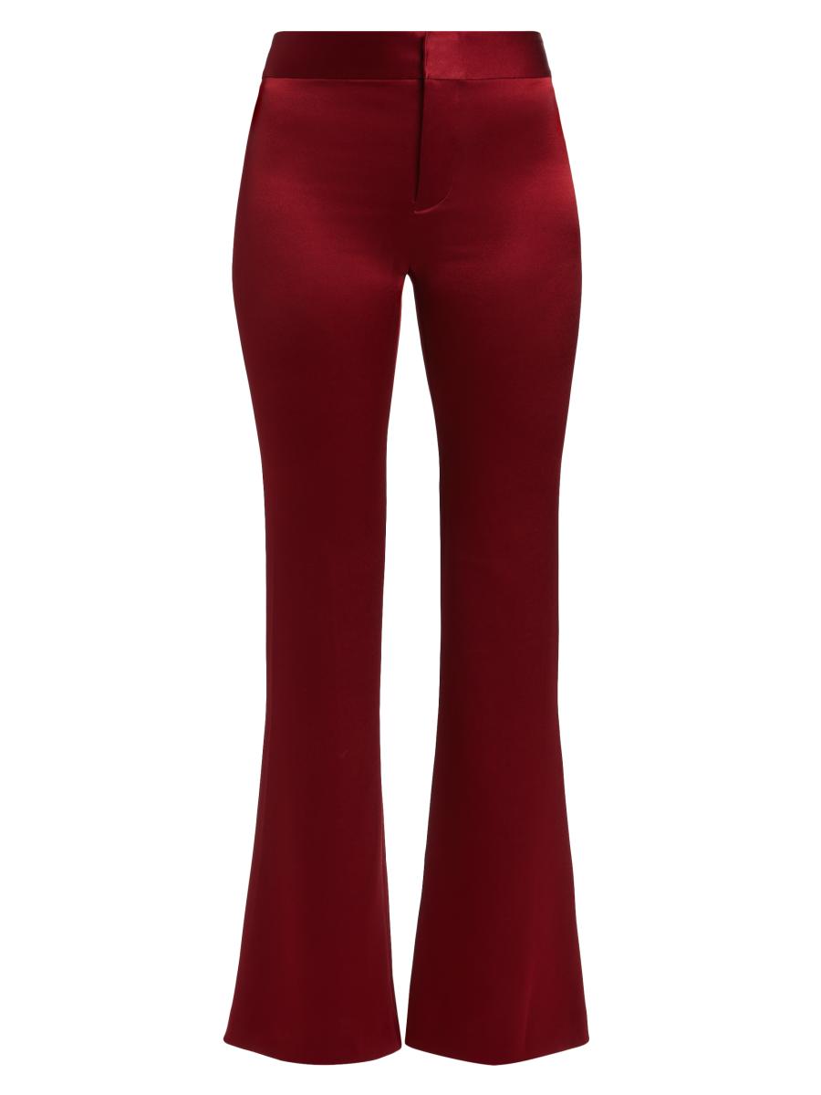 Alice And Olivia Women's Andrew Mr Bootcut Slim Pants In Garnet
