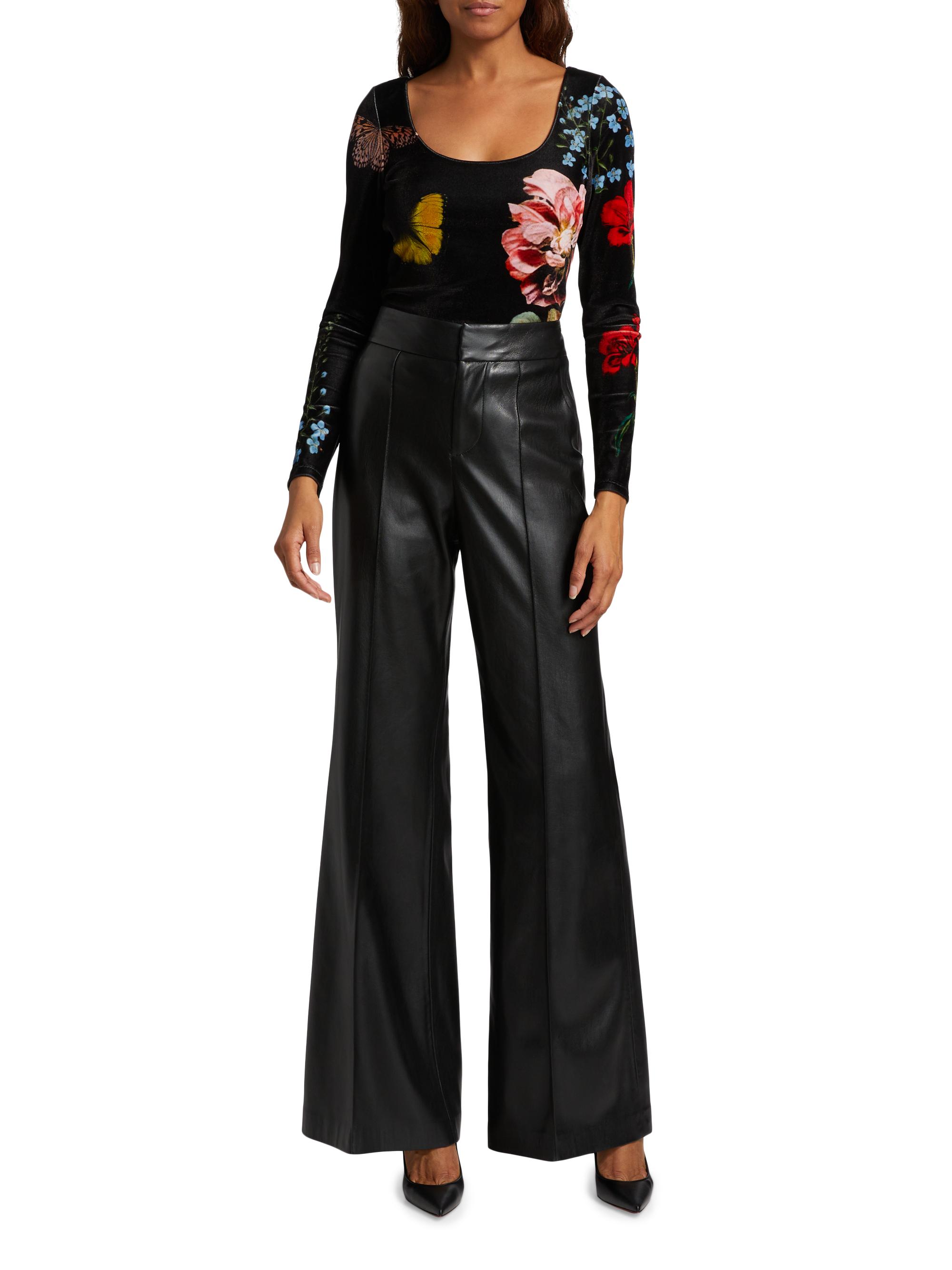 ALICE + OLIVIA Delaina Printed Long-Sleeve Top | Saks Fifth Avenue