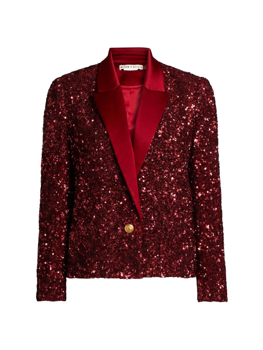 Alice + Olivia Devyn Sequin Short Blazer | Saks Fifth Avenue