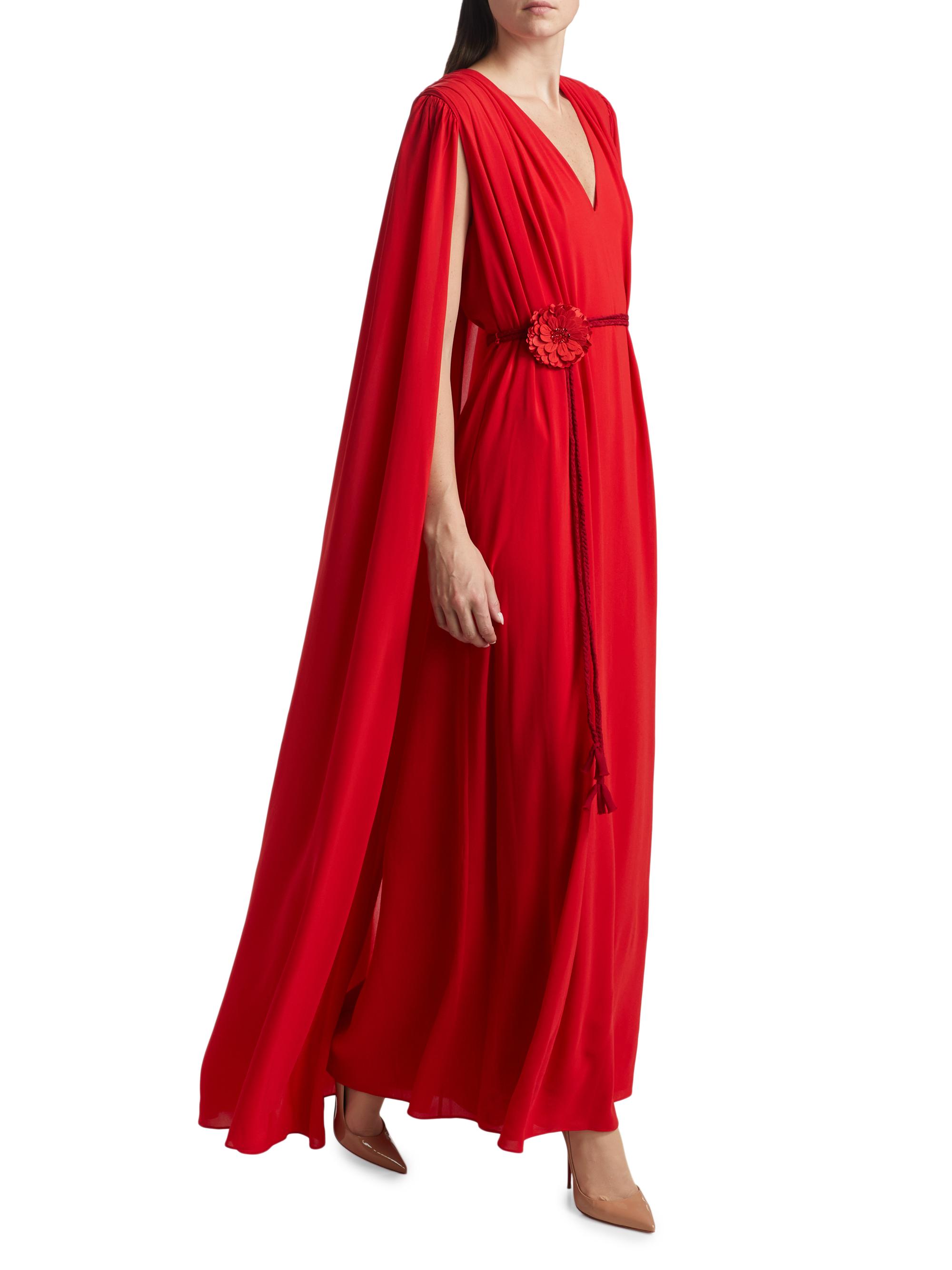 Alice + Olivia Zenaida Maxi Cape Dress | Saks Fifth Avenue