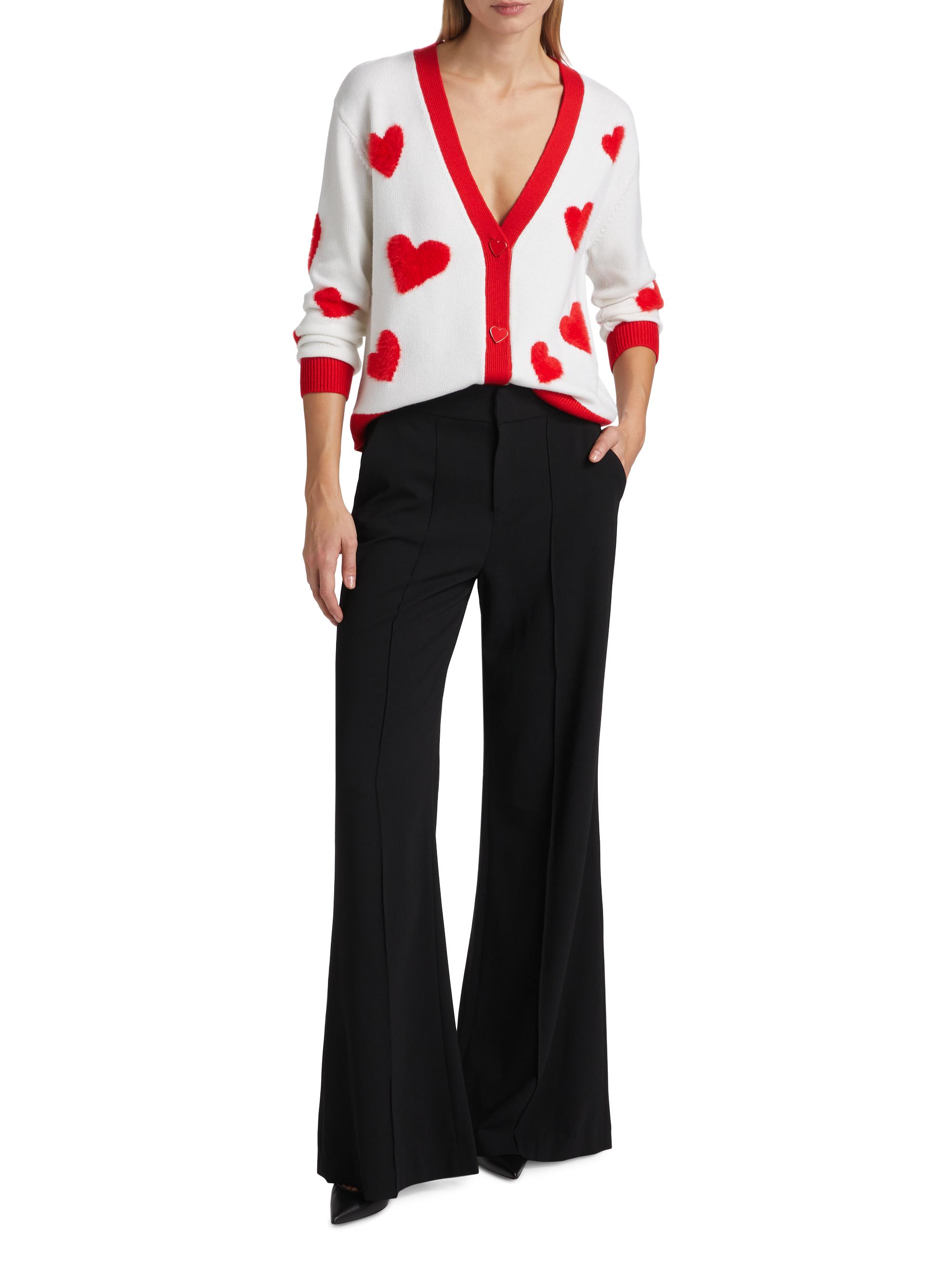Alice + Olivia Bradley Heart Embroidered Cardigan | Saks Fifth Avenue