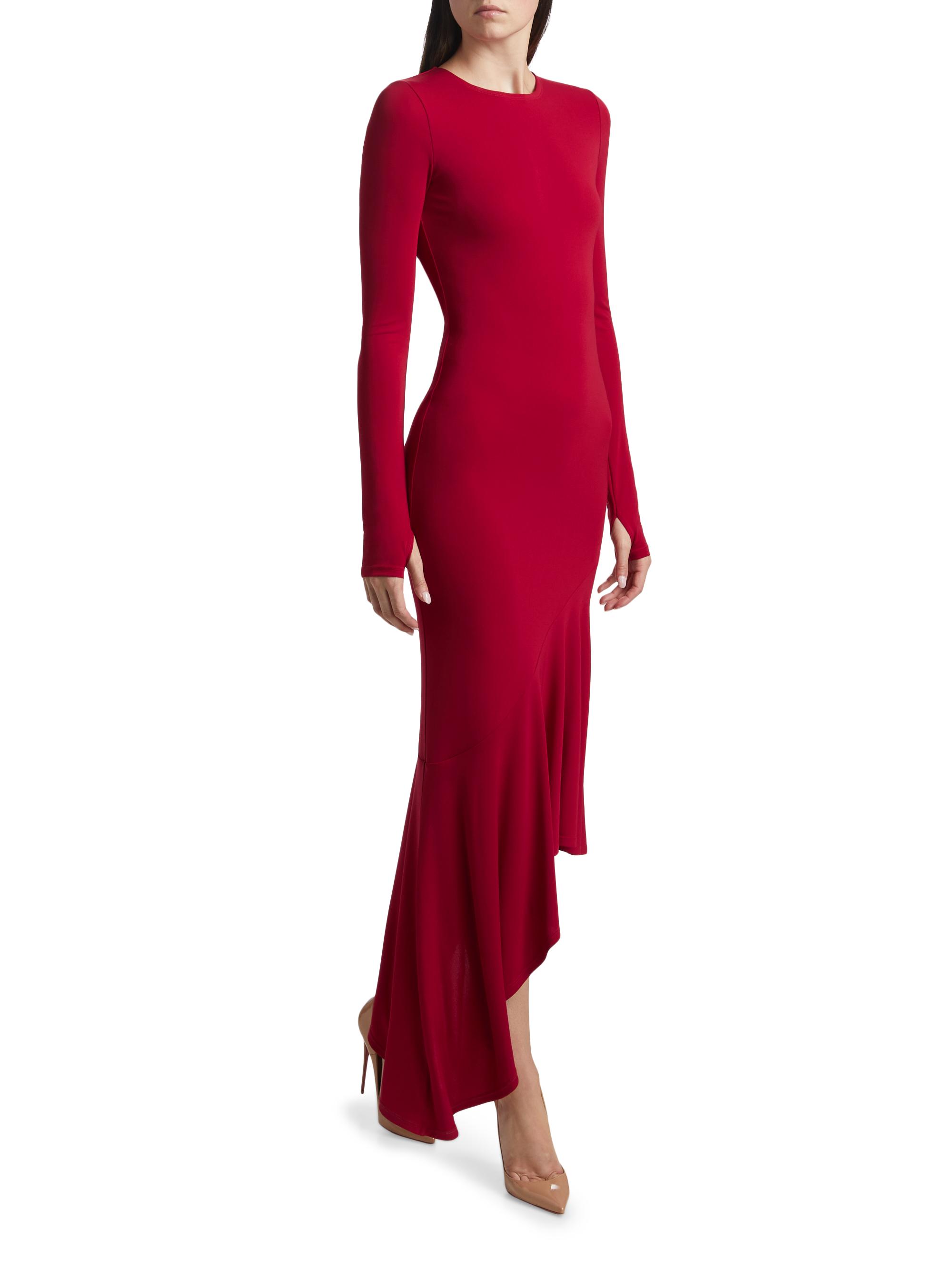 Alice + Olivia Elia Asymmetric Fitted Midi-Dress | Saks Fifth Avenue