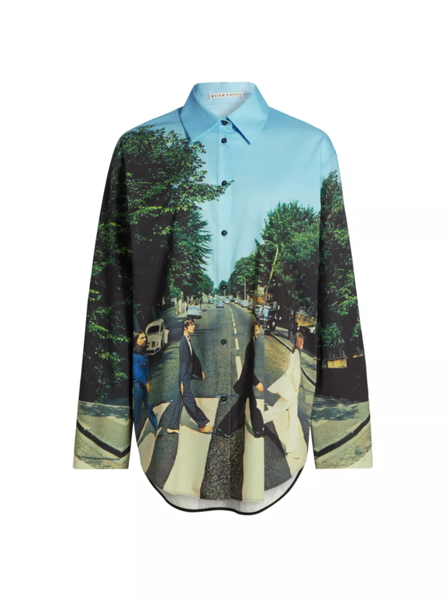 Shop Alice + Olivia A + O x The Beatles Finely Button-Front Shirt | Saks Fifth Avenue