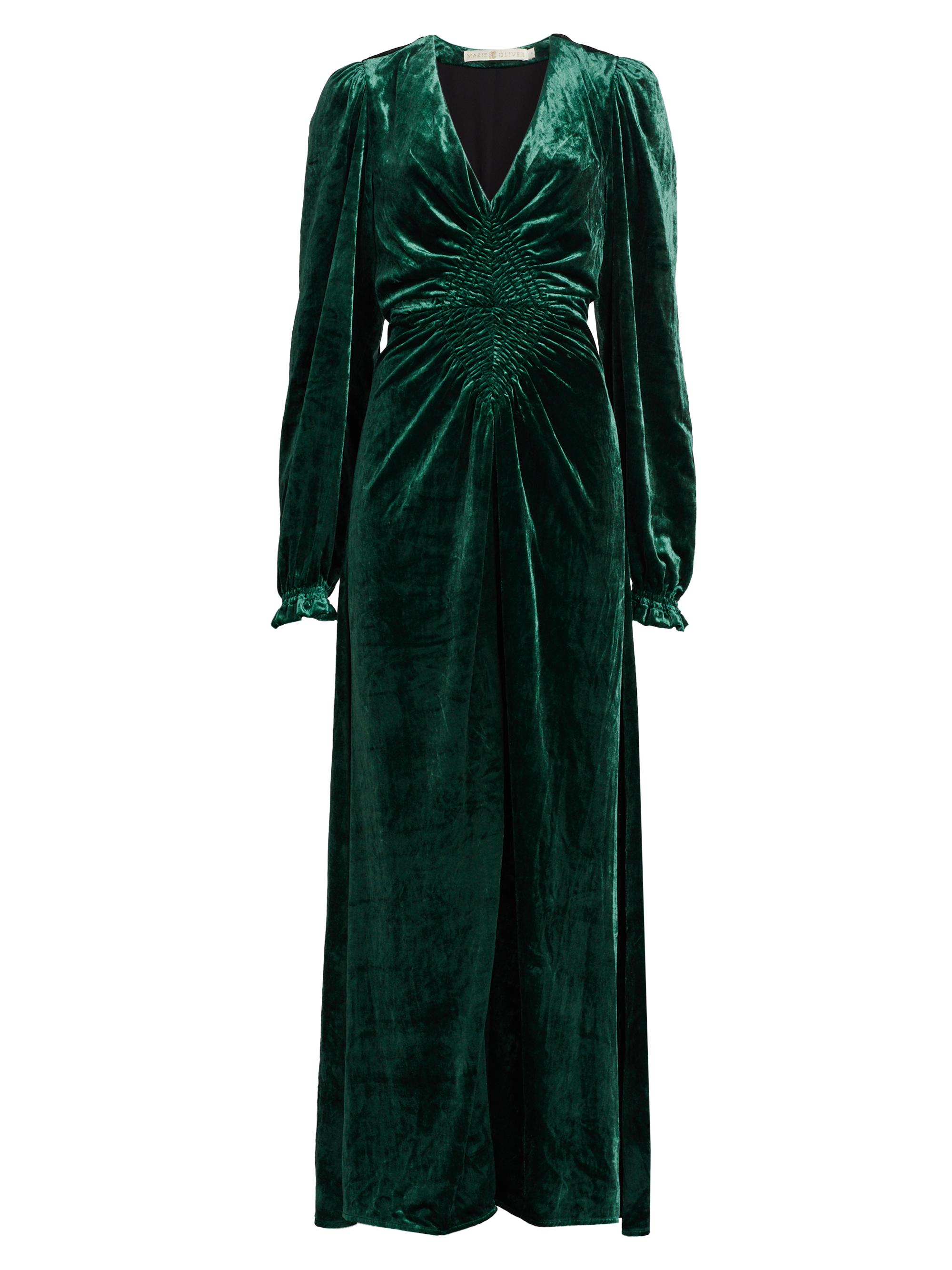 Marie Oliver Women's Elsabeth Velvet Maxi-Dress - Pine