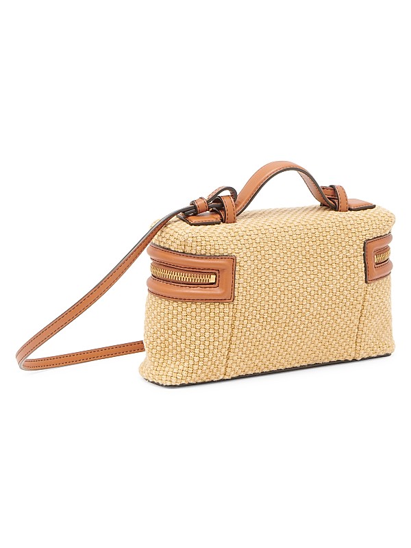 Shop Bottega Veneta Bang Bang Jute & Leather Vanity Bag Shop Bottega Veneta Bang Bang Jute & Leather Vanity Bag