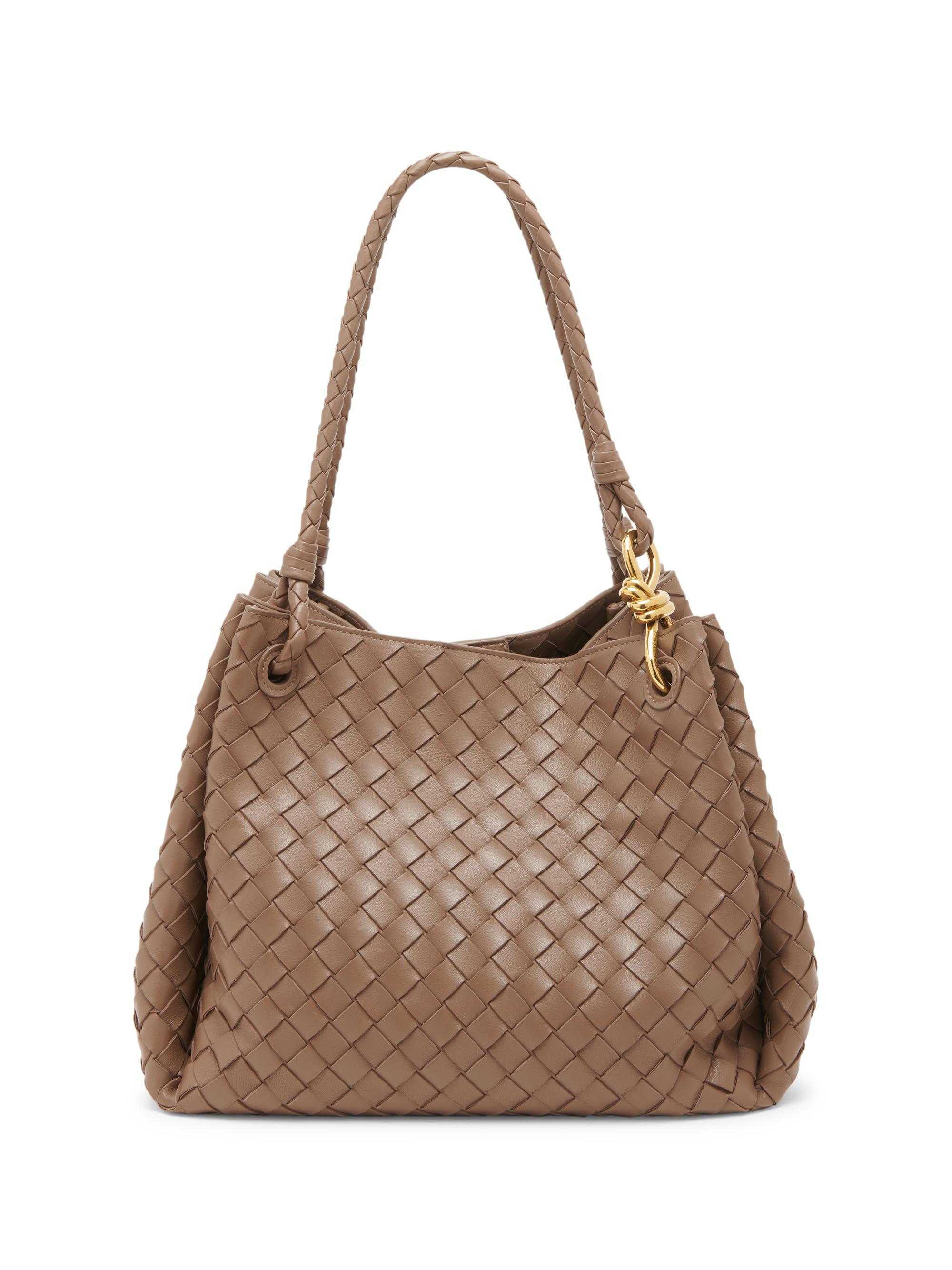 Bottega Veneta Women's Borsa Leather Intrecciato Shoulder Bag - Pinecone