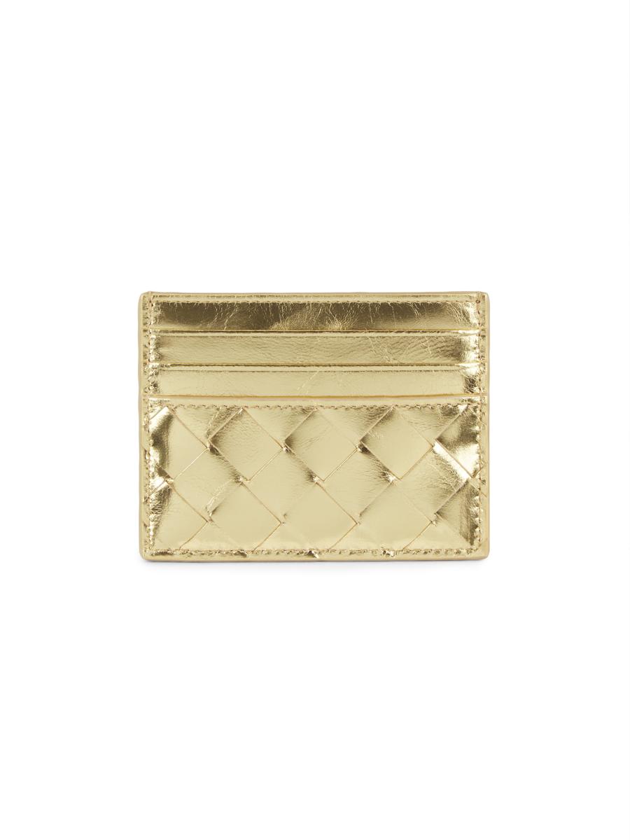 BOTTEGA VENETA アイボリー ケース Bottega Veneta Portacard Metallic Leather Card Case | Saks Fifth