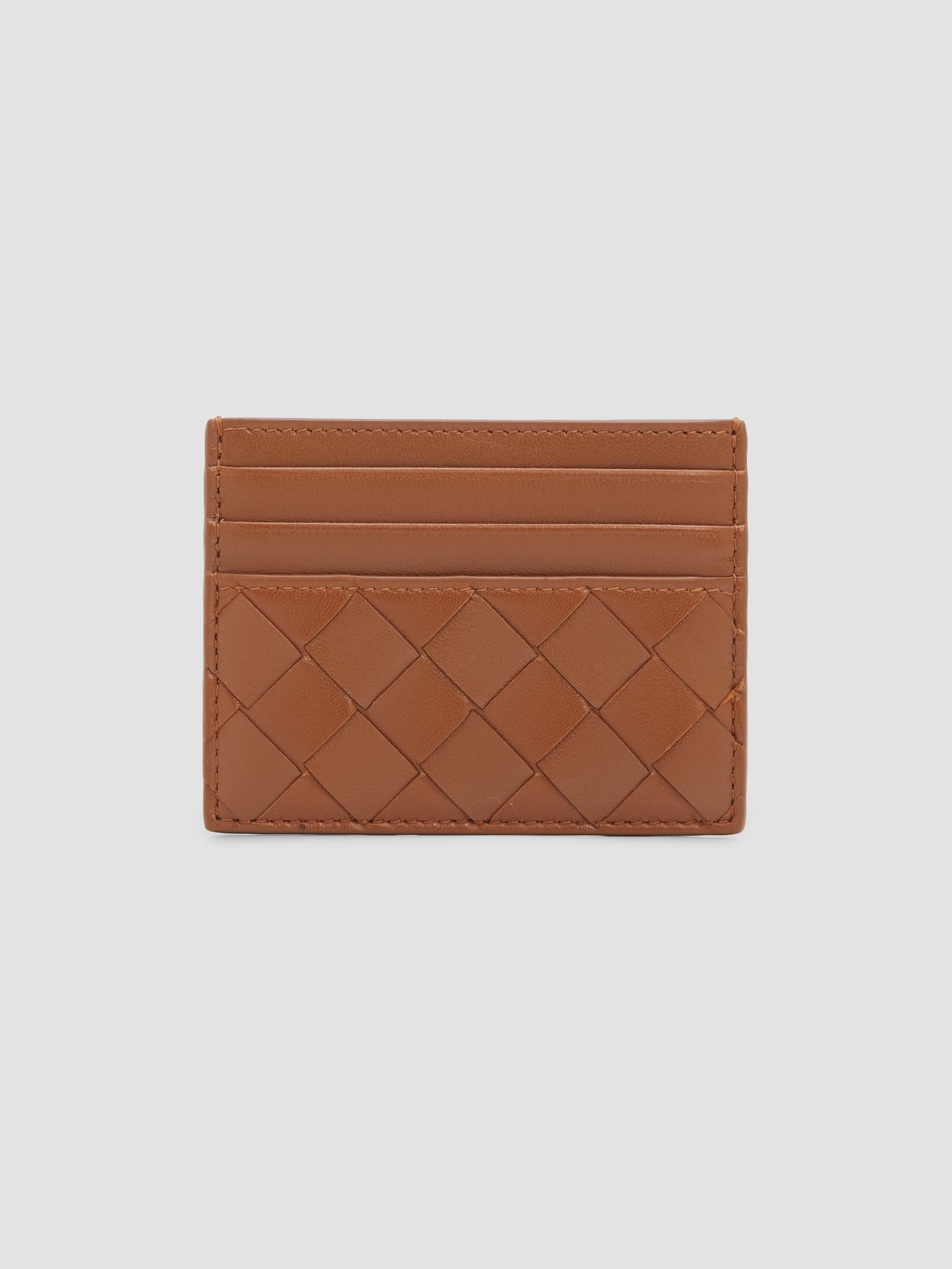 Bottega Veneta Women's Intrecciato Leather Card Case - Tannin Gold | Thumbnail 4