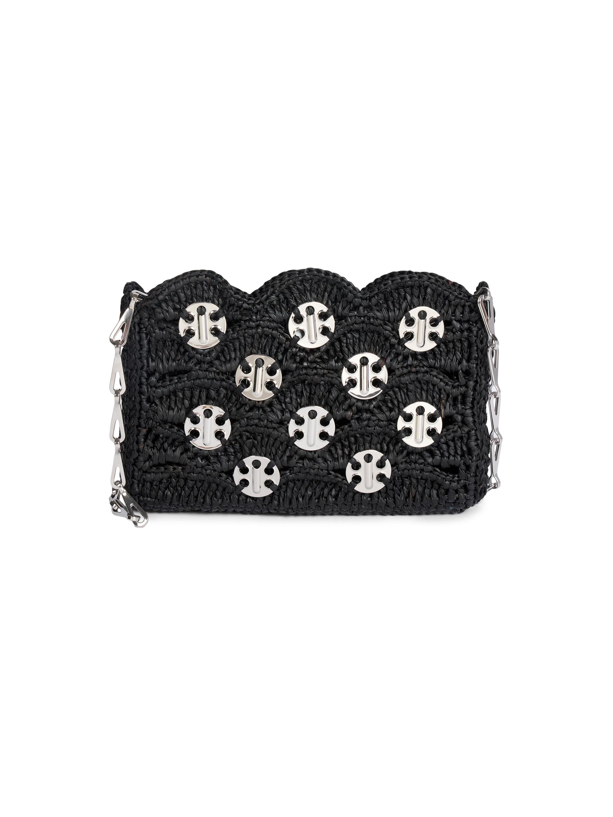 Rabanne Women's Sac A Main Raffia & Metallic Bag - Black Silver